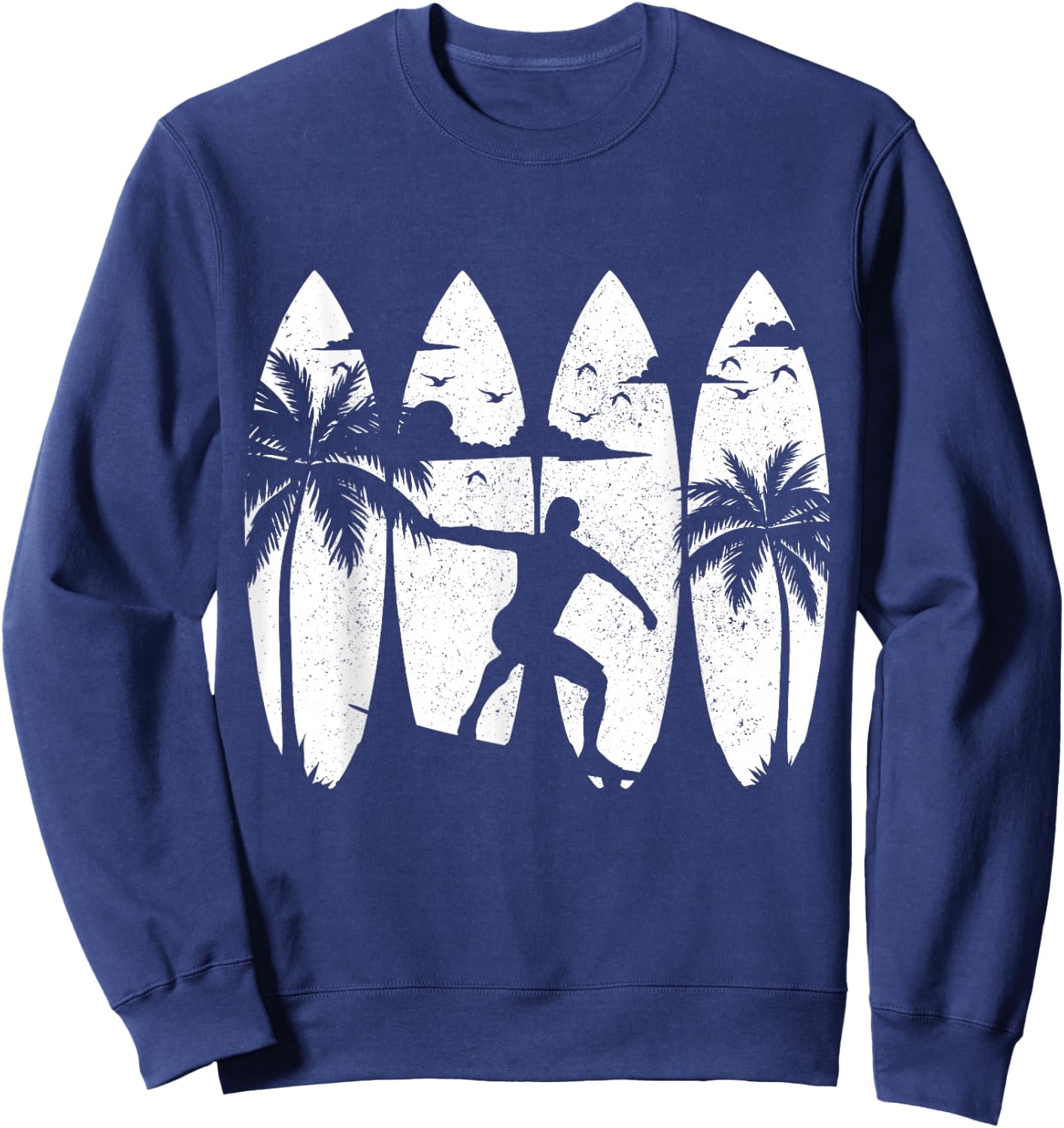 Surfer Surfboard Vintage Surfing Beach Summer Surf Sweatshirt - Sweatshirt | Navy