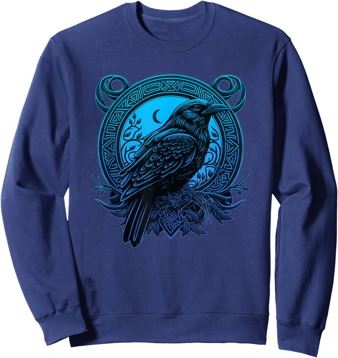 Raven Crow Celtic Art Norse Mythology Raven Sweatshirt - Sweatshirt | Navy