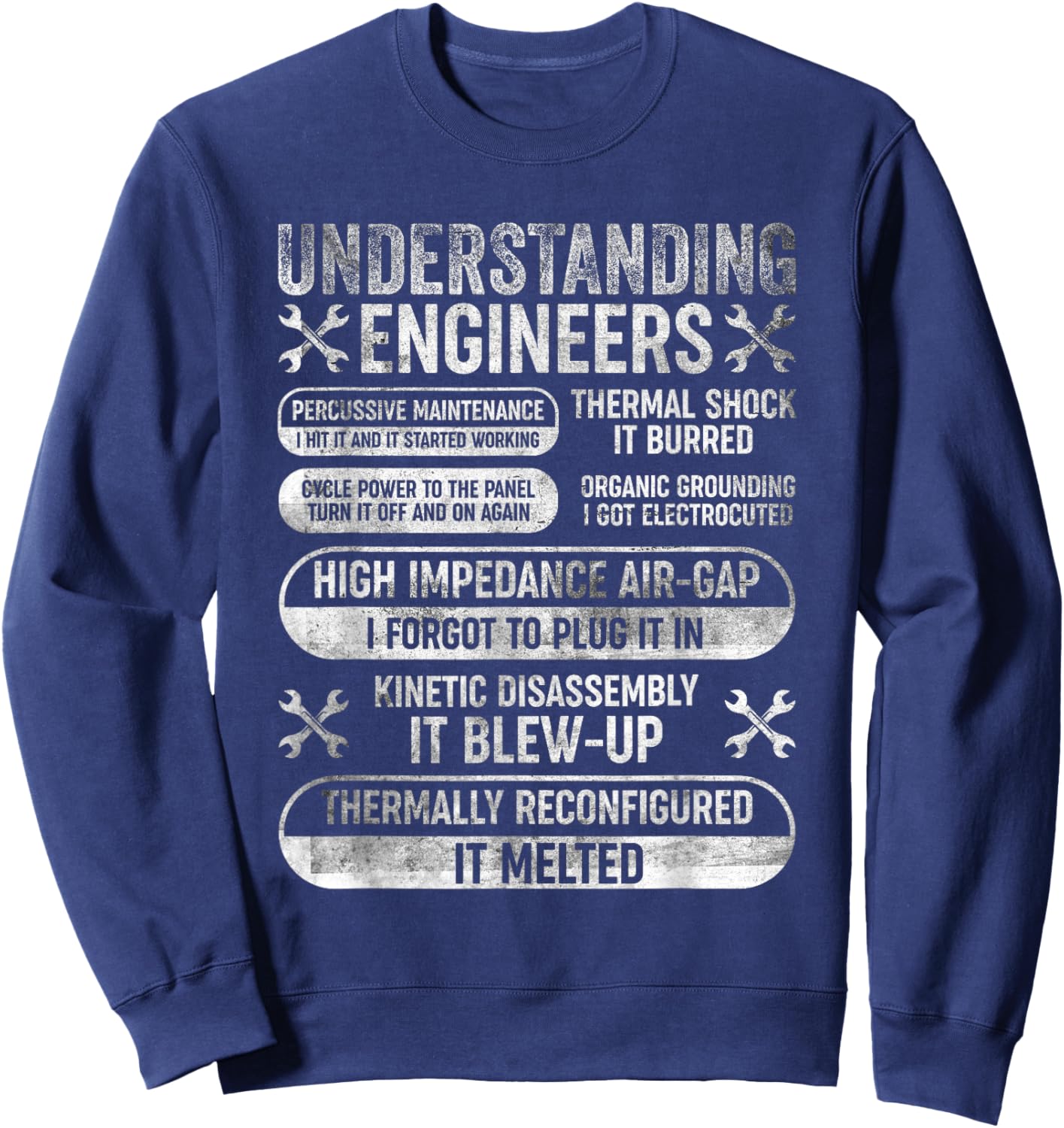 Understanding Engineers Funny Sarcastic Engineering Vintage Sweatshirt - Sweatshirt | Navy