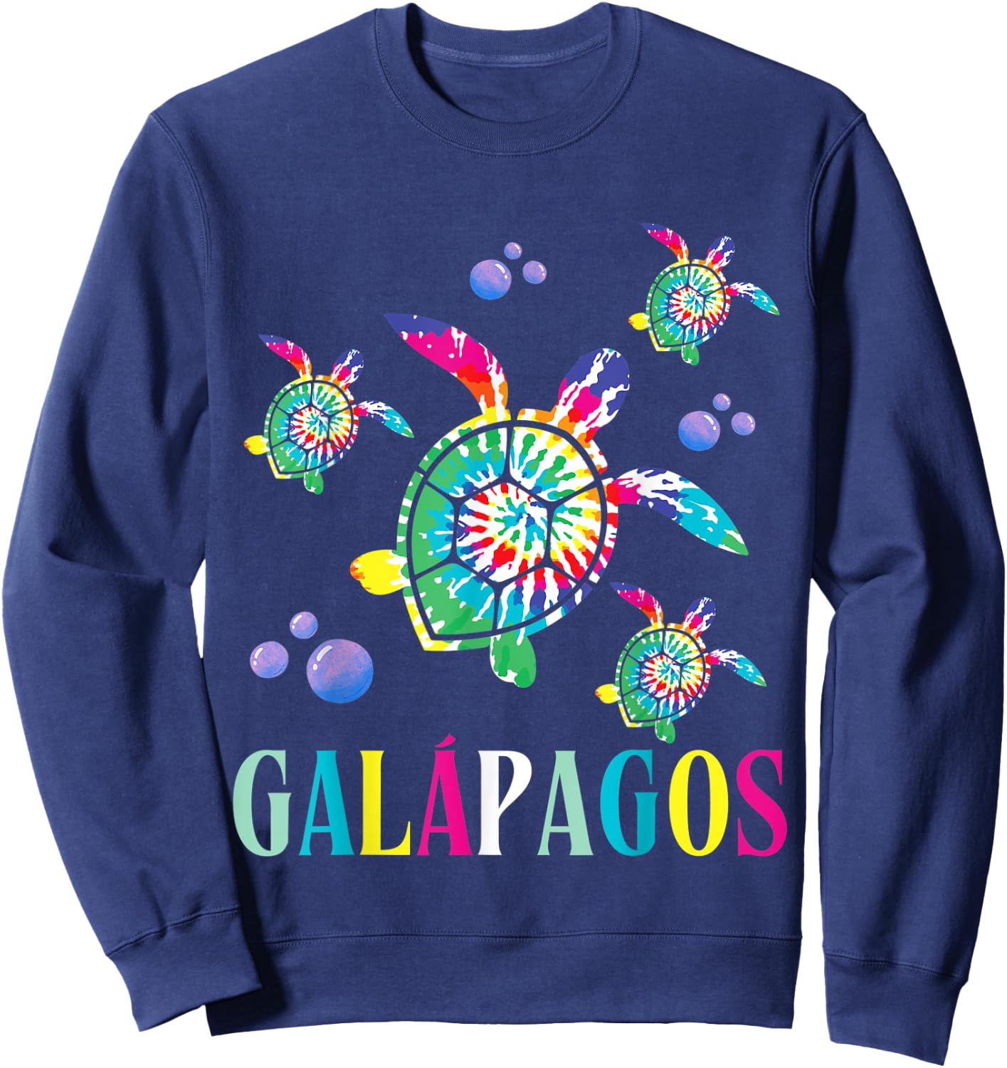 Galapagos Islands Tie Dye Sea Turtle Scuba Diving Sweatshirt - Sweatshirt | Navy