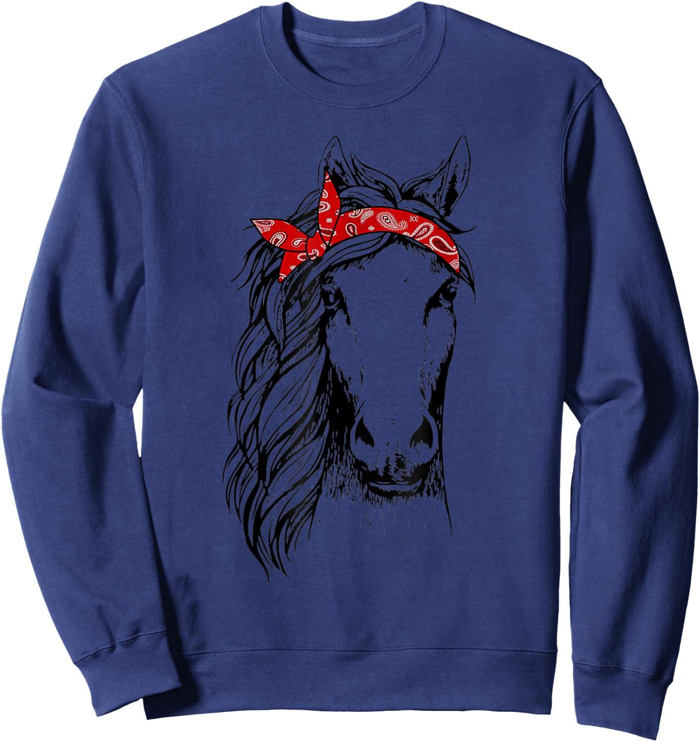 Horse Bandana for Horseback Riding Horse Lover Sweatshirt - Sweatshirt | Navy