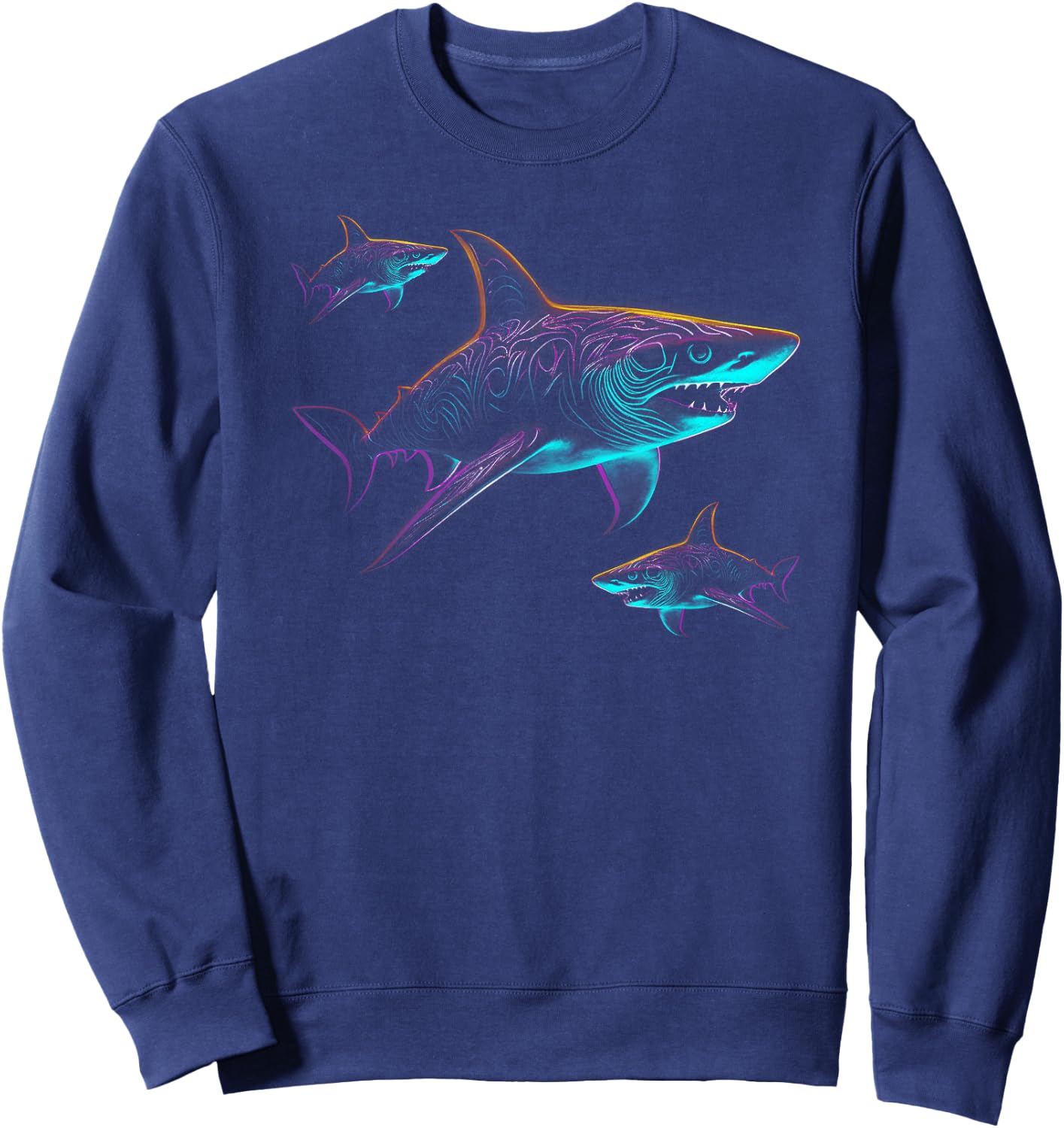 Great White Shark Ocean Fish shirt Sweatshirt - Sweatshirt | Navy
