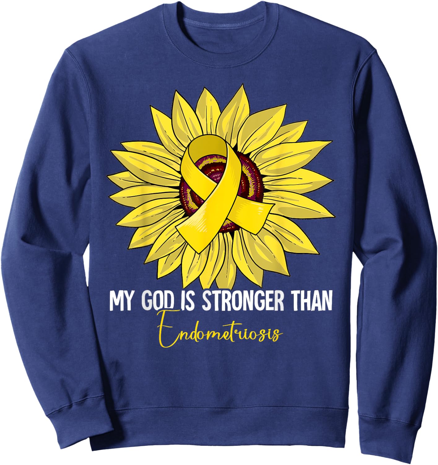 Endometriosis Awareness Gifts Endometriosis Awareness - Black, -Adults, Short Sleeve, Small Sweatshirt - Sweatshirt | Navy