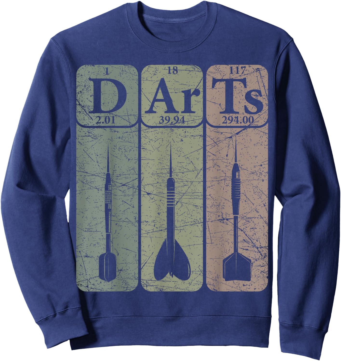 Darts Periodic Table Elements Darts Player Retro Dart Sweatshirt - Sweatshirt | Navy