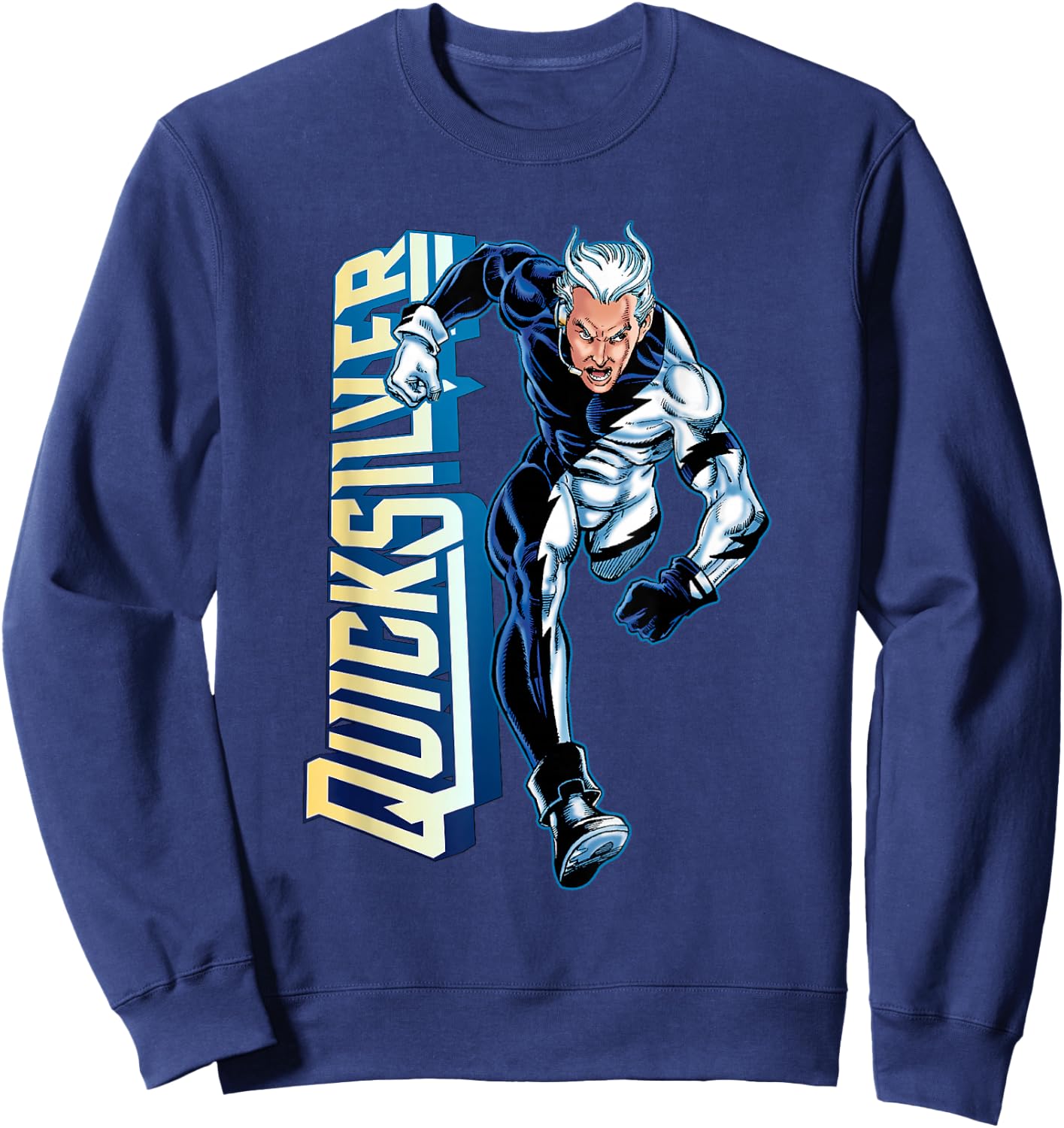 Marvel Comics Retro Classic Quicksilver Running Portrait Sweatshirt - Sweatshirt | Navy