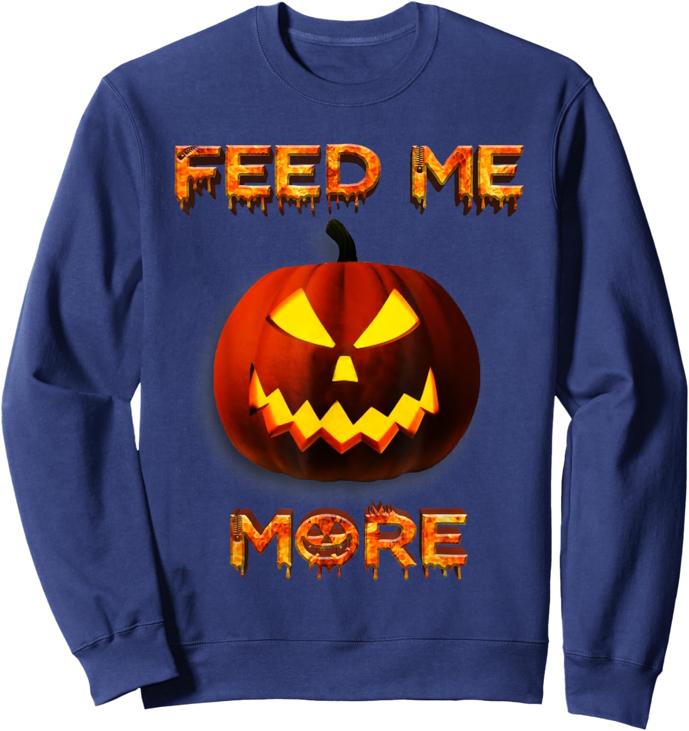 Halloween Feed Me More Sweatshirt - Sweatshirt | Navy