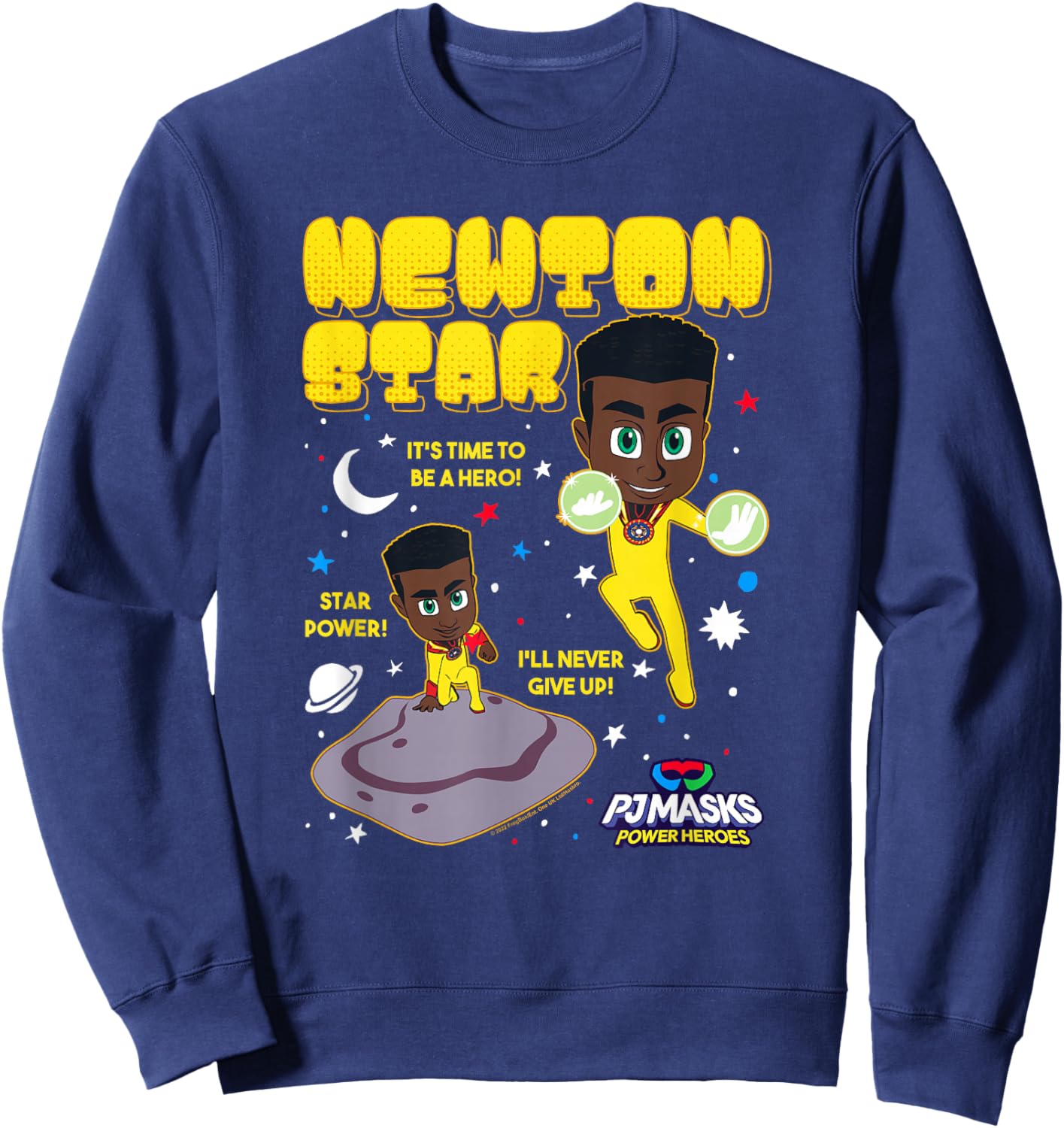 PJ Masks Newton Star I'll Never Give Up Star Power Logo Sweatshirt - Sweatshirt | Navy