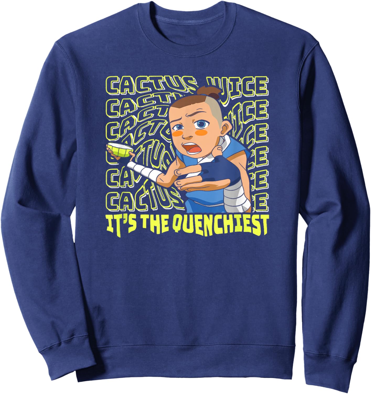 Avatar: The Last Airbender Sokka Cactus Juice Word Stack Sweatshirt - Sweatshirt | Navy