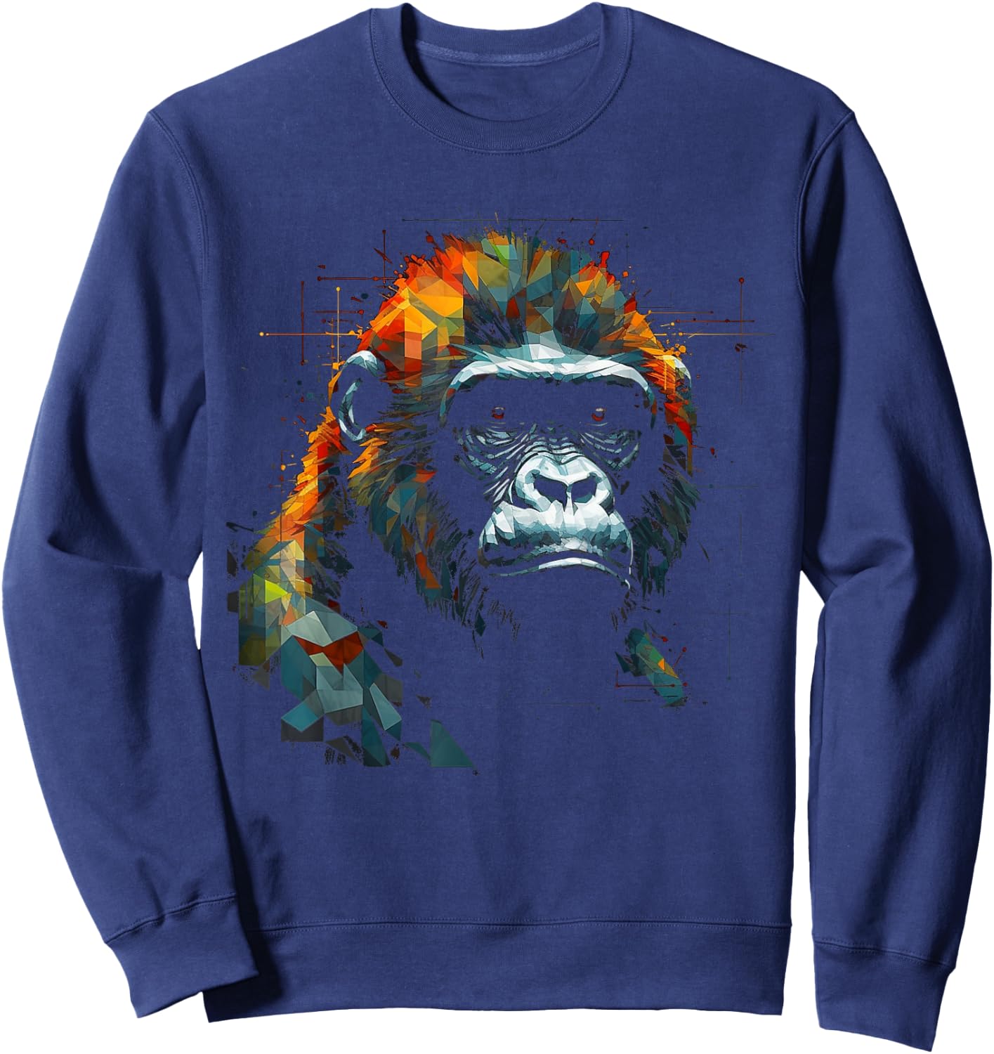Gorilla Artwork Colourful Animal Monkey Zoo Gorilla Sweatshirt - Sweatshirt | Navy
