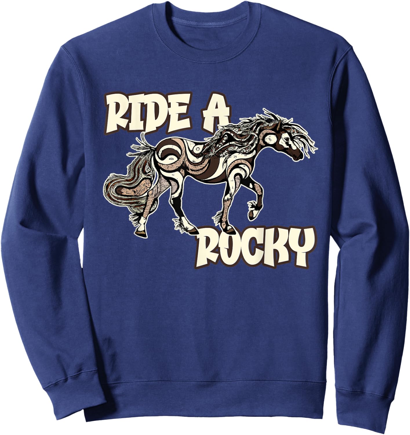 Rocky Mountain Beauty: Cute Swirl Design For Gaited Horses Sweatshirt - Sweatshirt | Navy