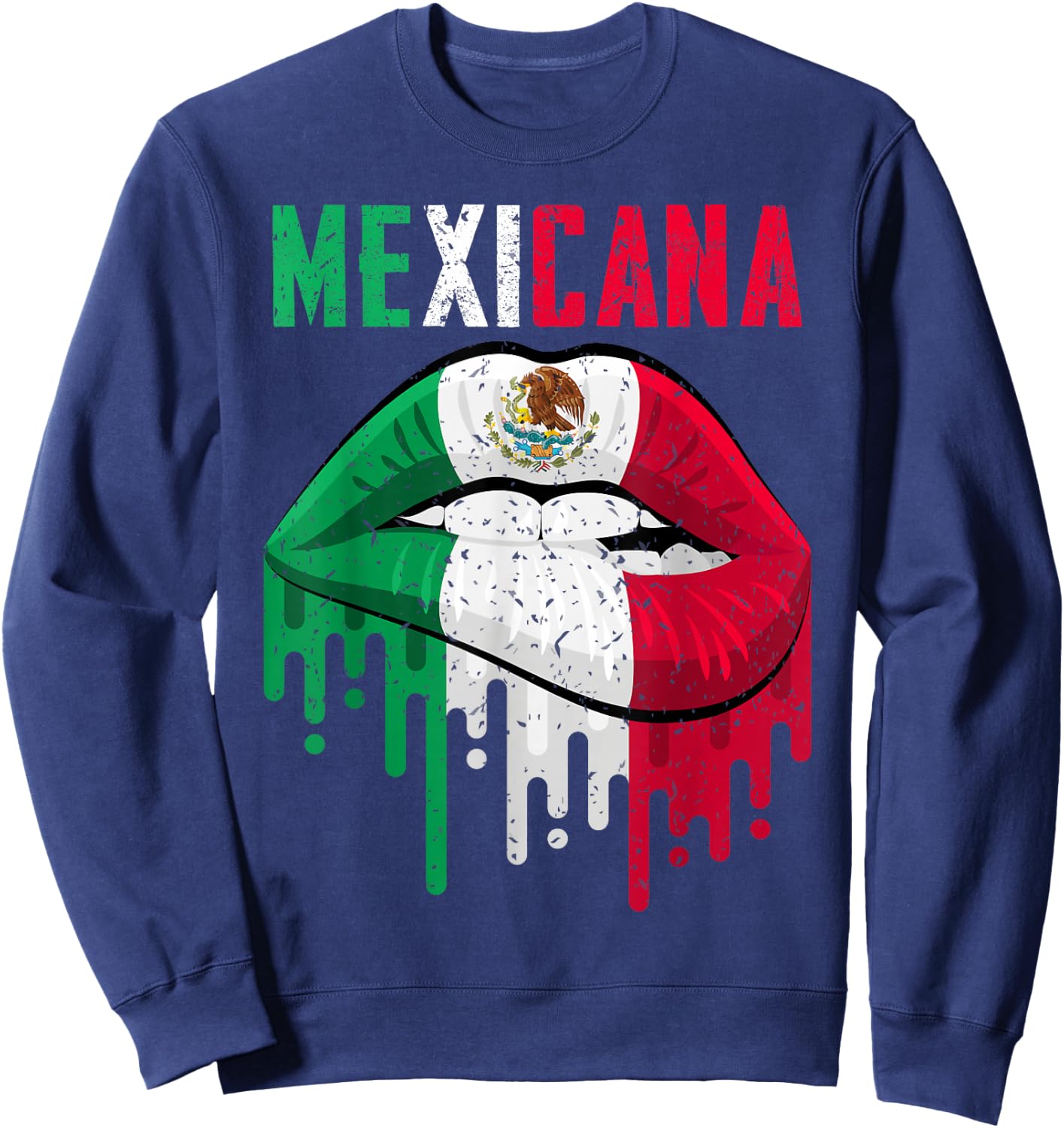 Mexican Flag Shirt Girl Women Kids Toddler Mexicana Pride Sweatshirt - Sweatshirt | Navy