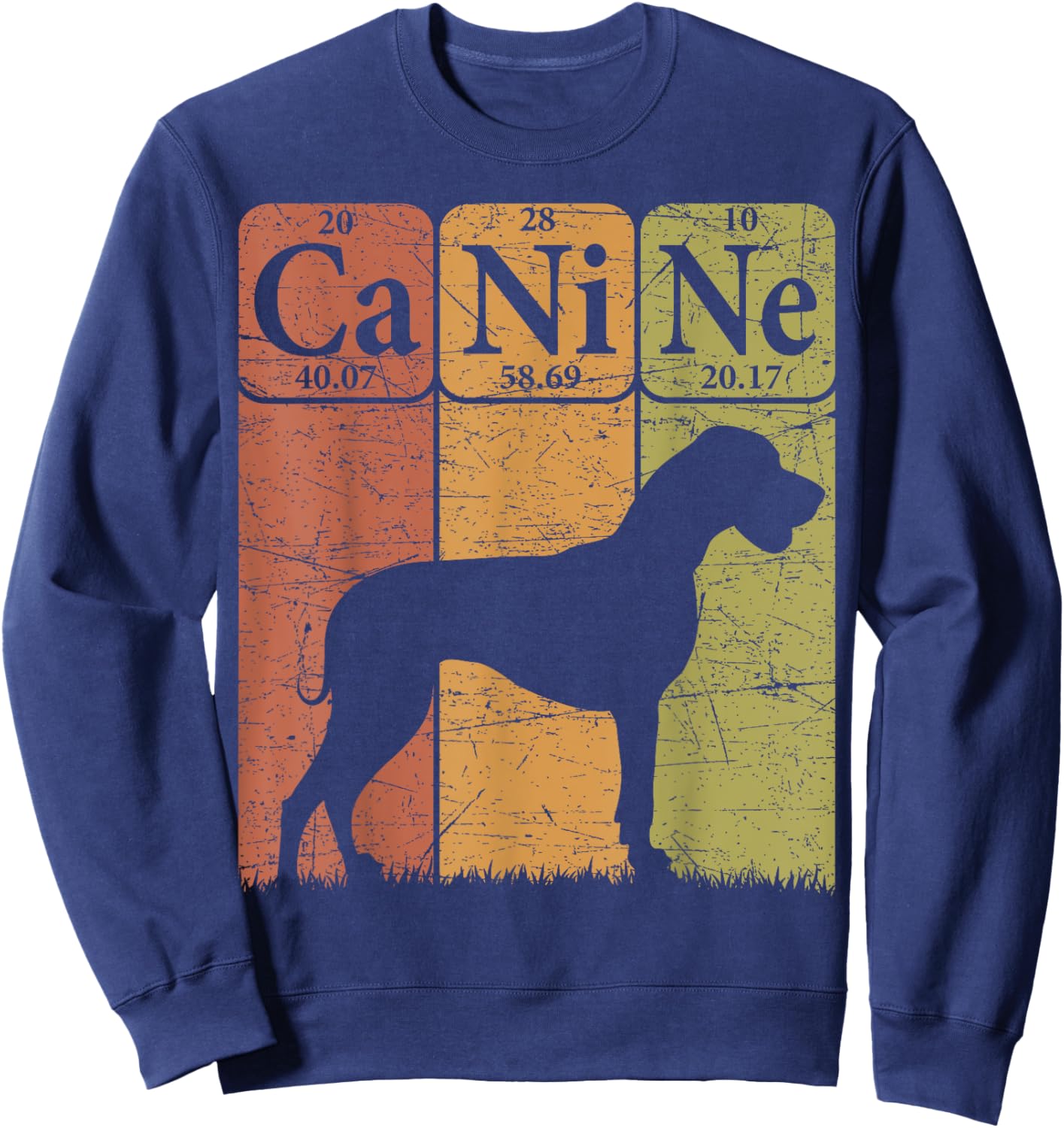 Great Dane Dog Periodic Table Elements Dog Canine Sweatshirt - Sweatshirt | Navy