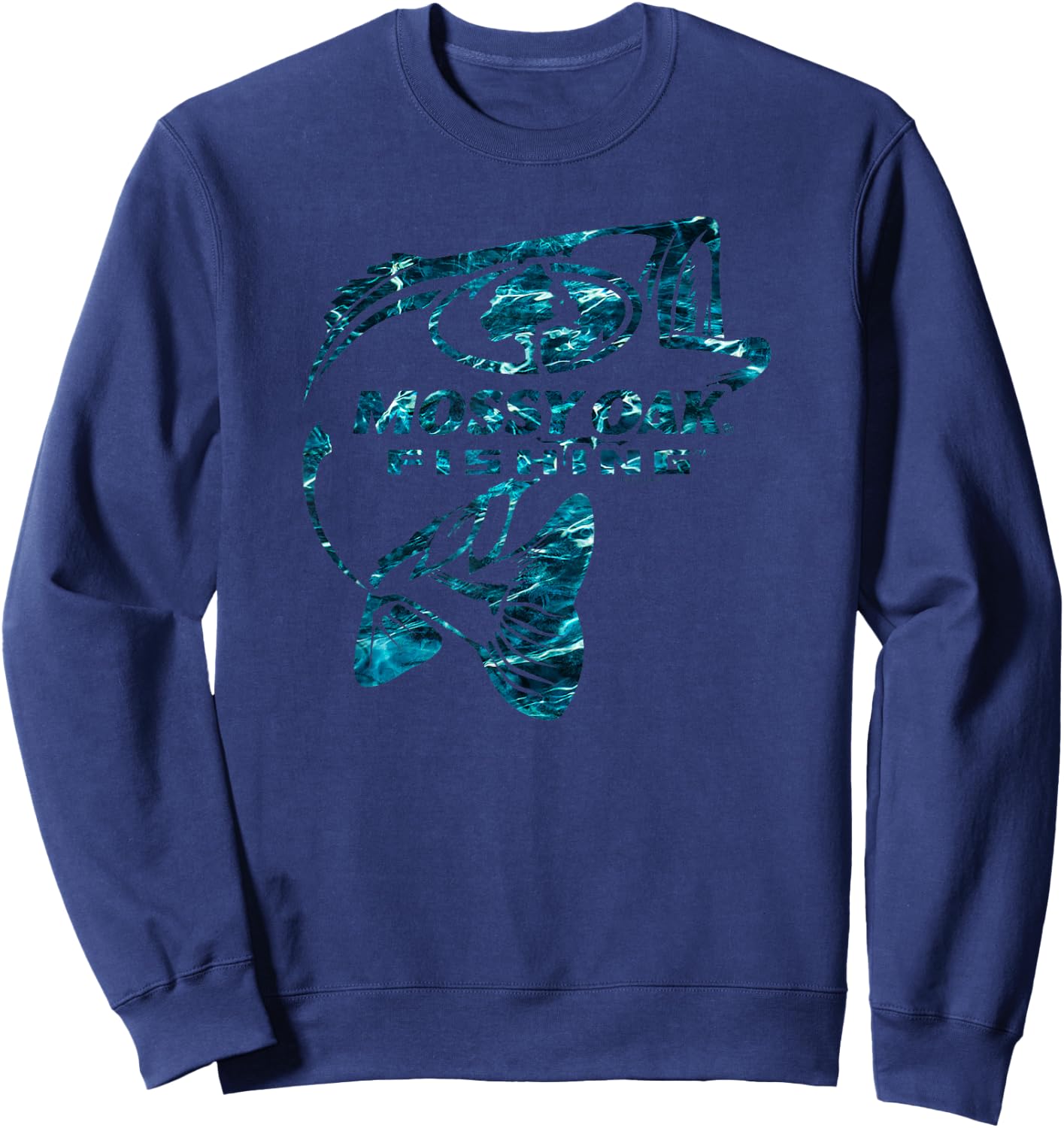 Mossy Oak Fishing Bass Open Water Classic Blue Logo Sweatshirt - Sweatshirt | Navy
