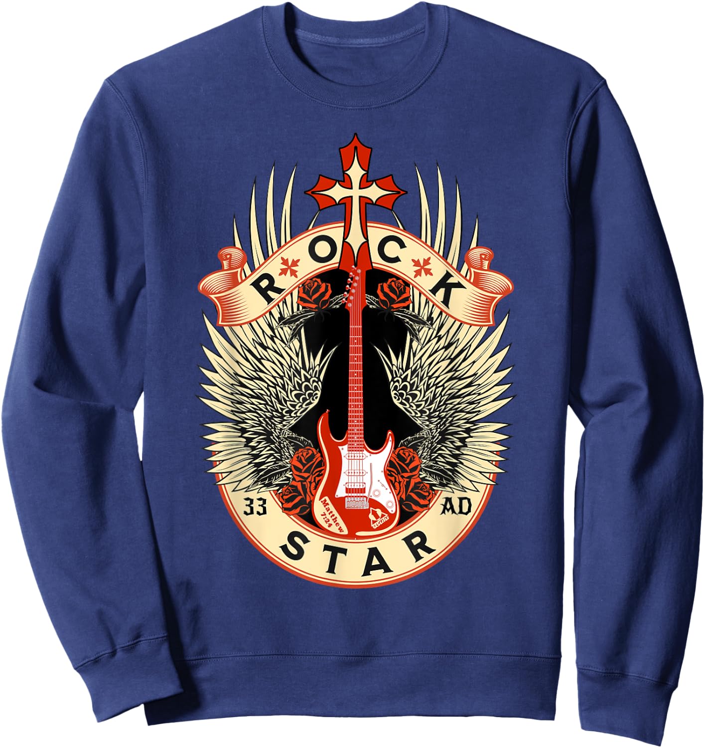Jesus is My Rock, My Salvation, and My Star Since 33ad Sweatshirt - Sweatshirt | Navy