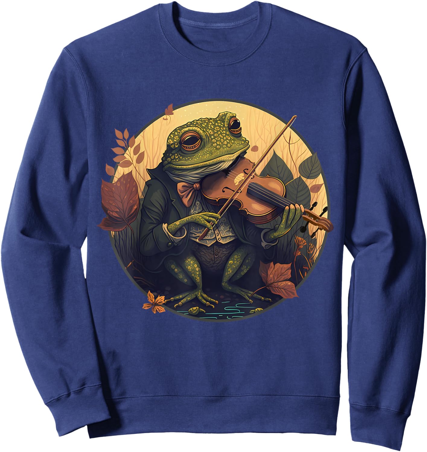 Frog Playing Fiddle Sweatshirt - Sweatshirt | Navy