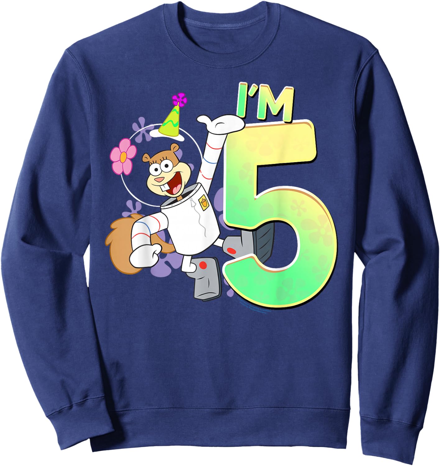 SpongeBob SquarePants Sandy I'm 5 Birthday Sweatshirt - Sweatshirt | Navy