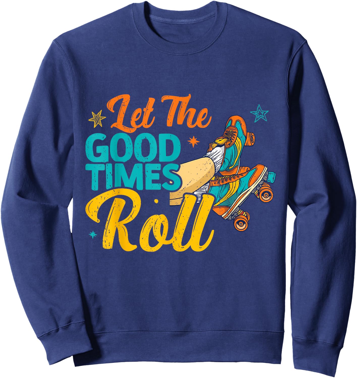 Retro Rollerskates 80's Derby Roller Skating for Teen Girls Sweatshirt - Sweatshirt | Navy