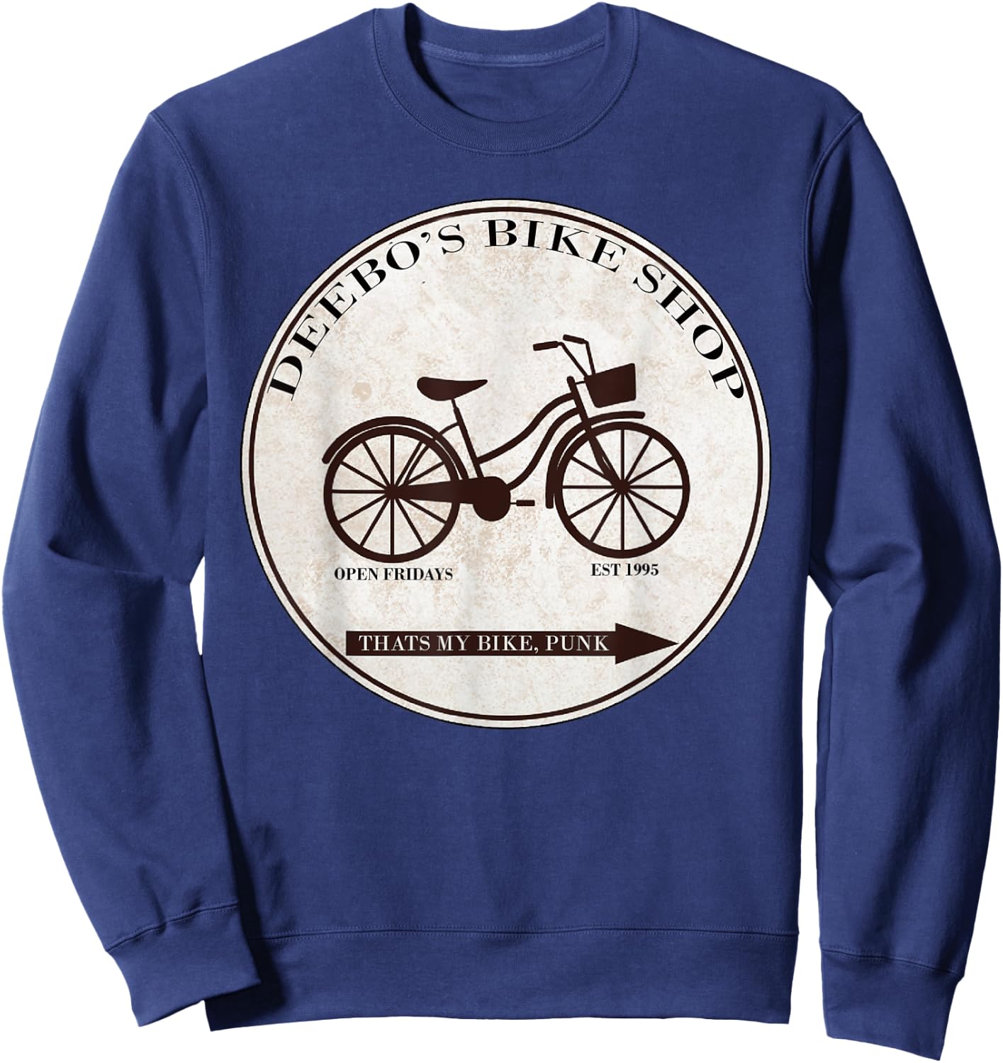 Deebo's Bike Shop Open Friday Funny Sweatshirt - Sweatshirt | Navy