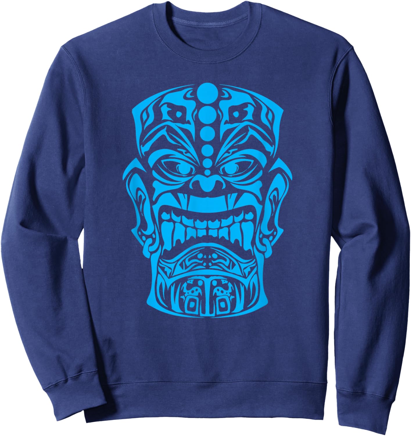 Polynesian Tiki Maori Hawaiian Tribal Sweatshirt - Sweatshirt | Navy