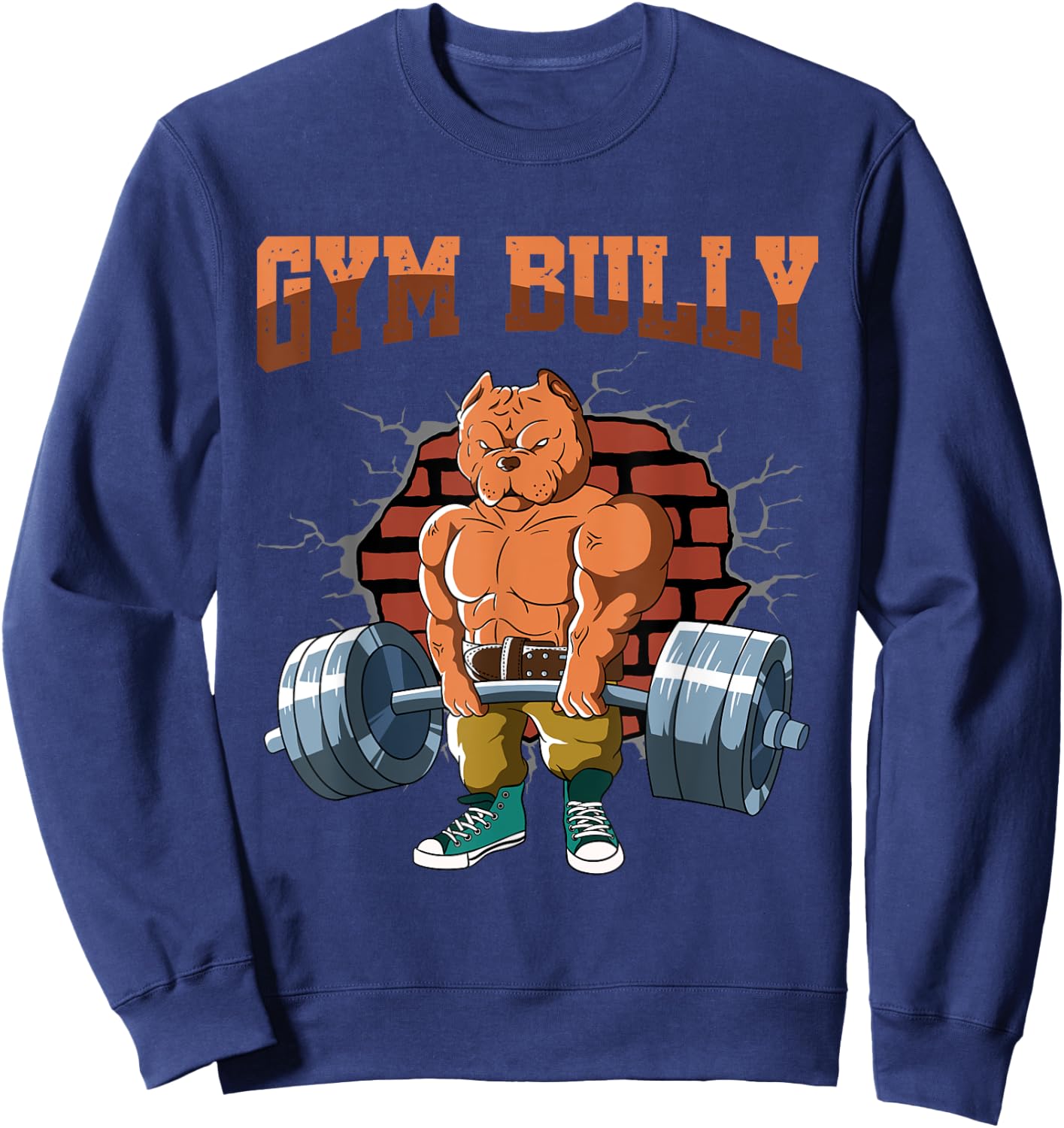 Fitness Dog GYM BULLY Deadlift Workout Training Sweatshirt - Sweatshirt | Navy