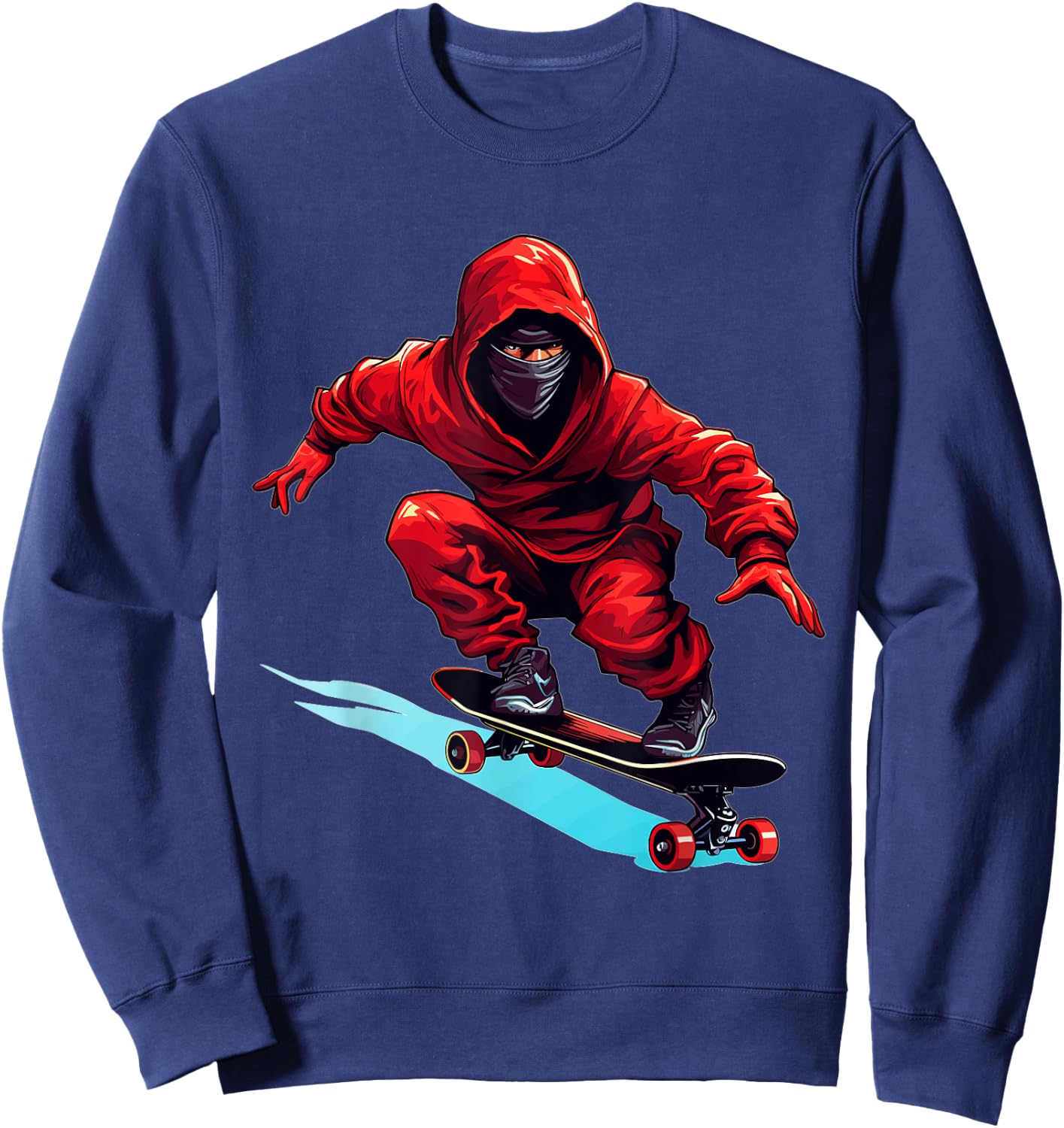 Ninja Skater - Skateboard Skateboarder Skateboarding Sweatshirt - Sweatshirt | Navy