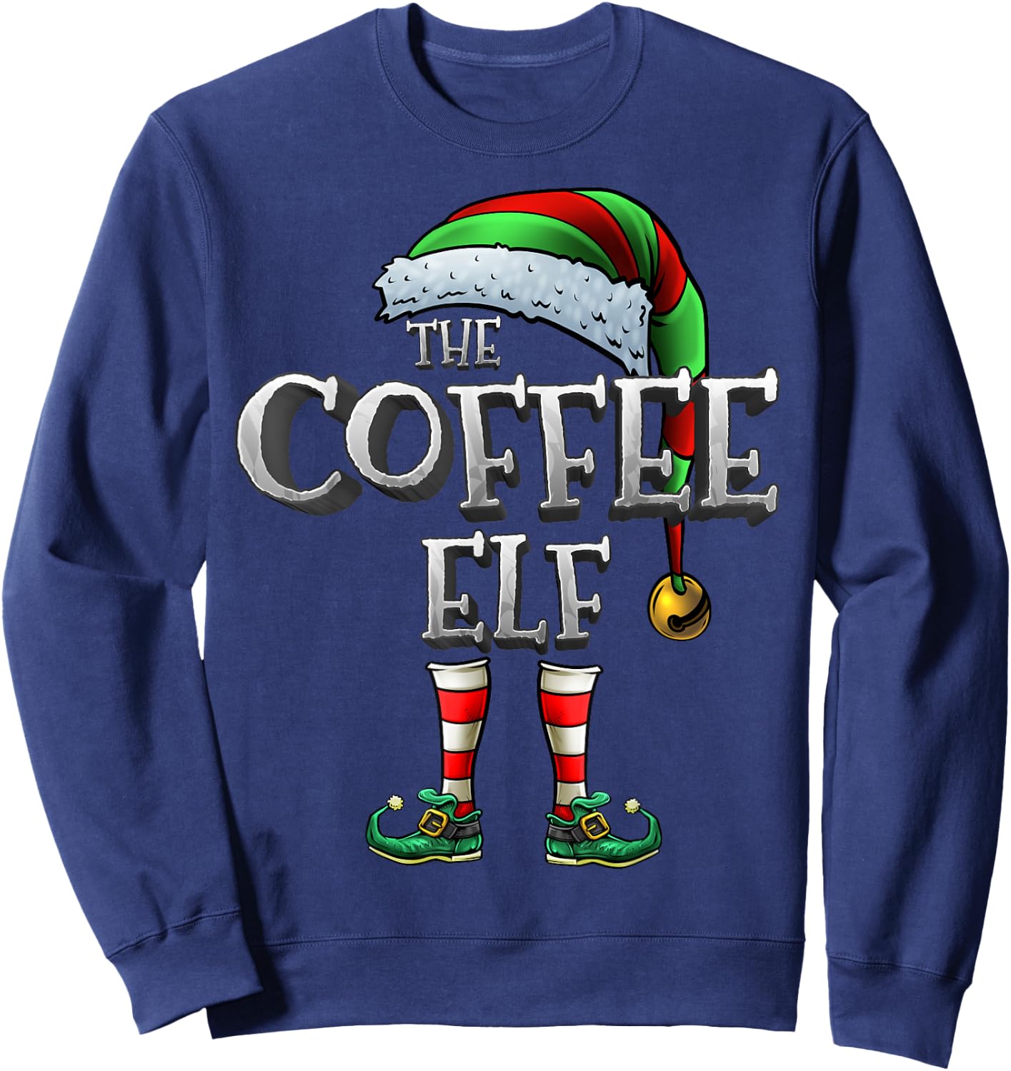 The Coffee Elf Shirt Matching Family Coffee Christmas Elf Sweatshirt - Sweatshirt | Navy