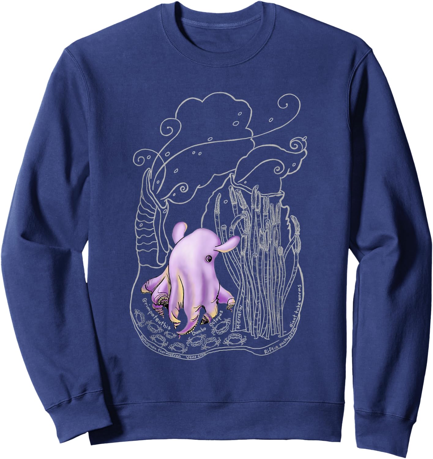 Ghostly Dumbo Octopus Sweatshirt - Sweatshirt | Navy