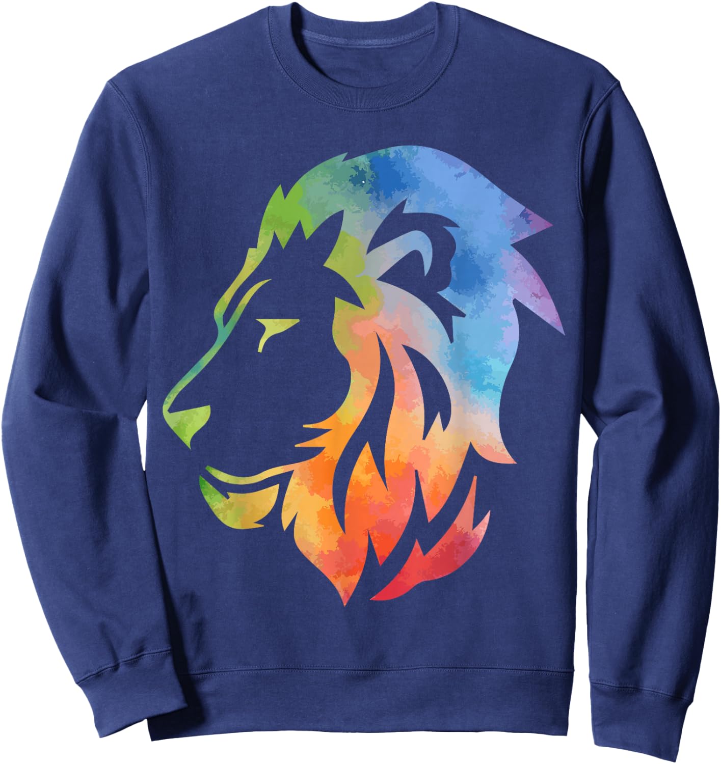 Lion Art Funny Felidae Large Cat Lover Outfit Men Women Kids Sweatshirt - Sweatshirt | Navy