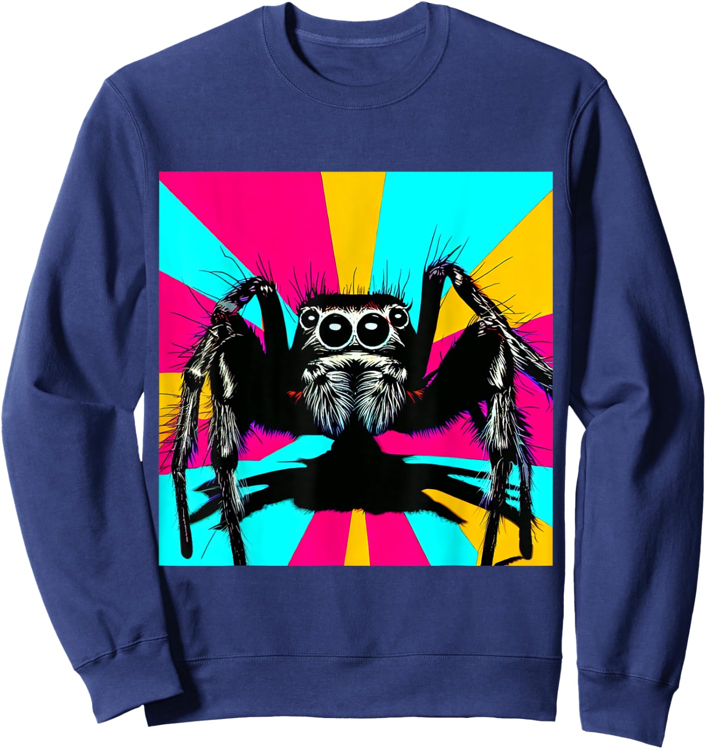 Jumping spider, Jumpingspiders, Andy Warhole style, colored Sweatshirt - Sweatshirt | Navy
