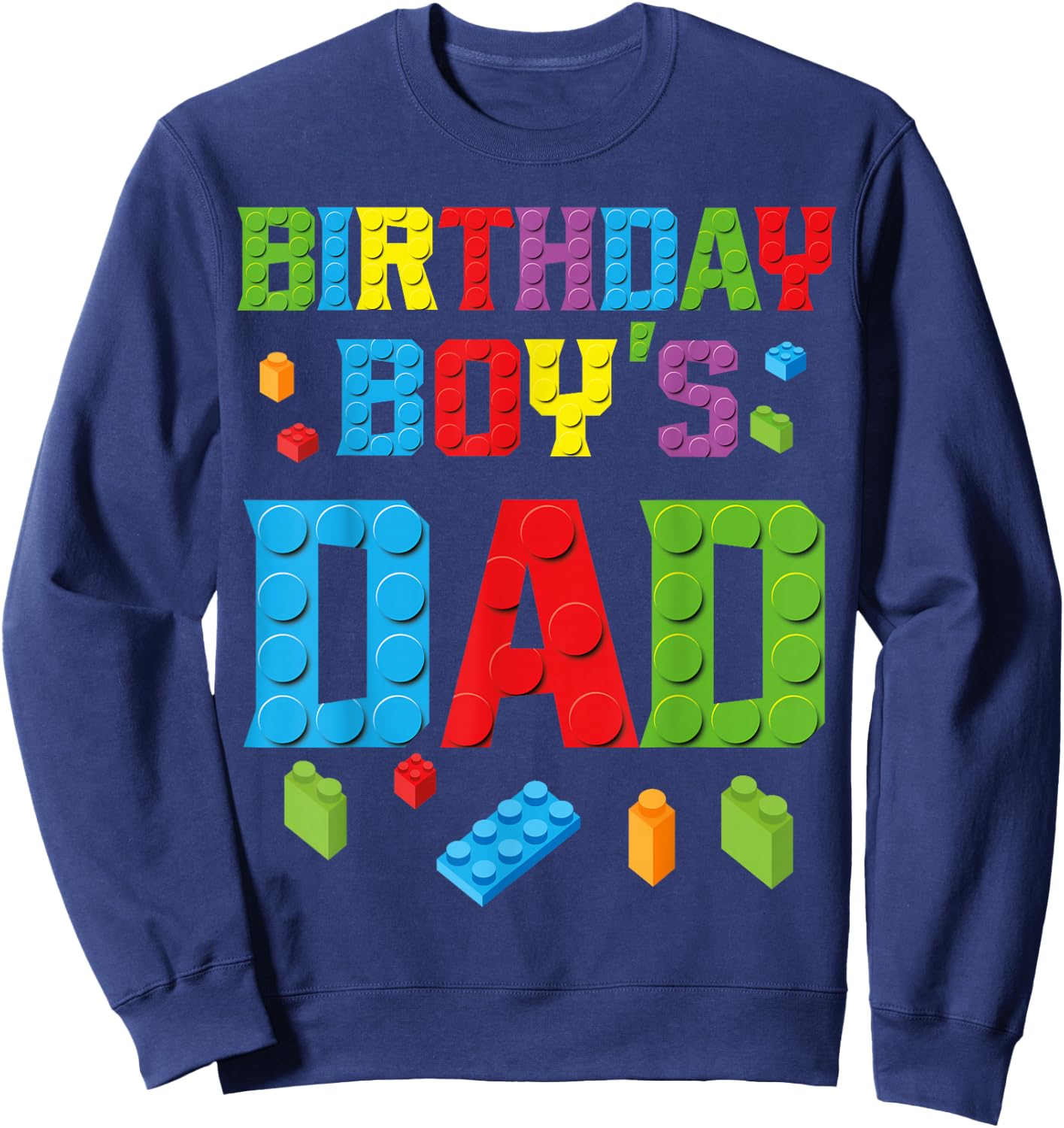 Master Builder Birthday Boy's Dad Building Bricks Blocks Men Sweatshirt - Sweatshirt | Navy