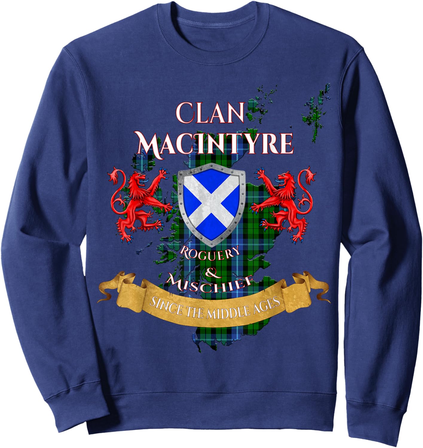 MacIntyre Scottish Family Clan Middle Ages Mischief Sweatshirt - Sweatshirt | Navy