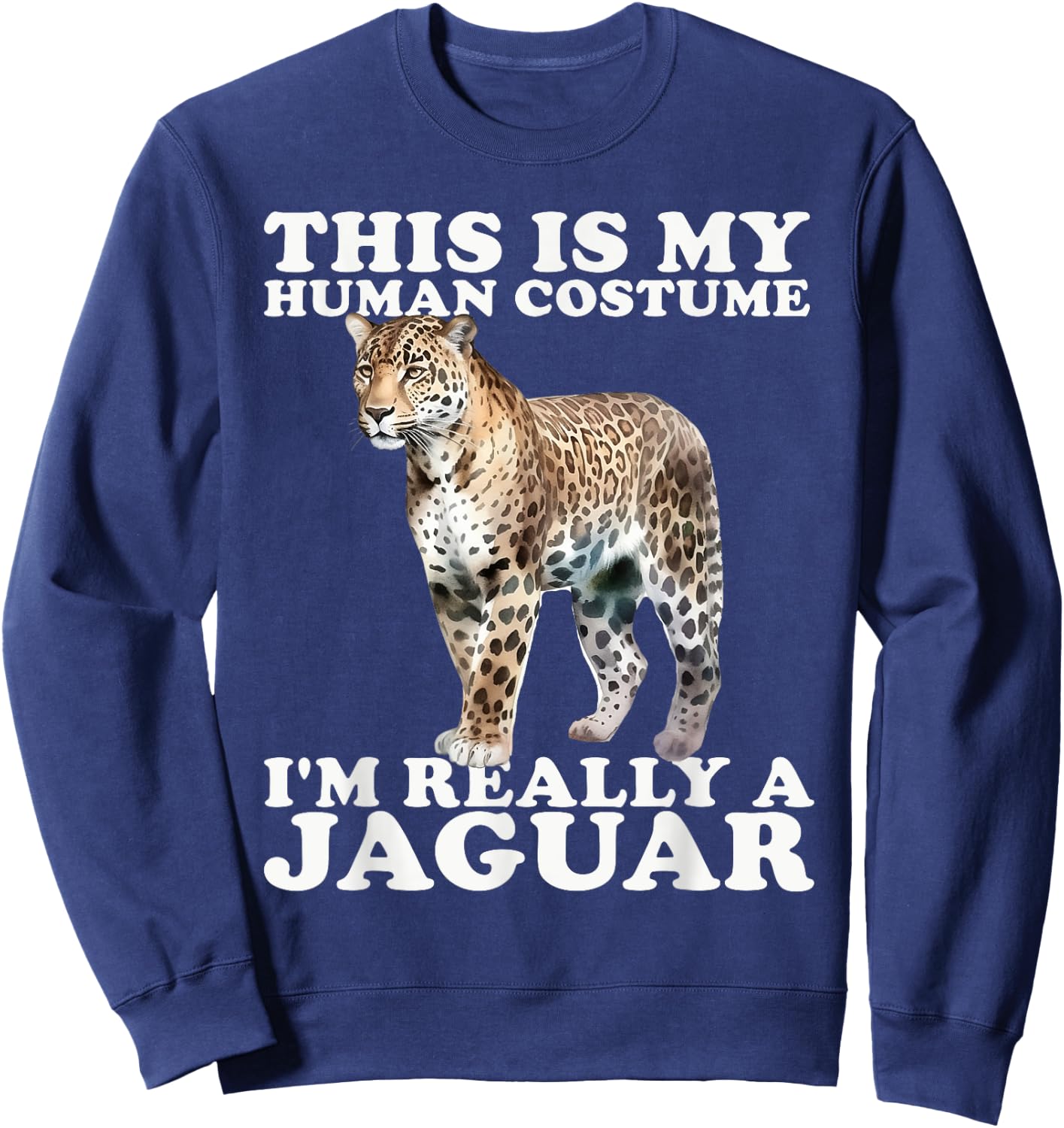 Wild Big Cat Jaguar Jungle Animal Wildlife Costume Women Kids Sweatshirt - Sweatshirt | Navy