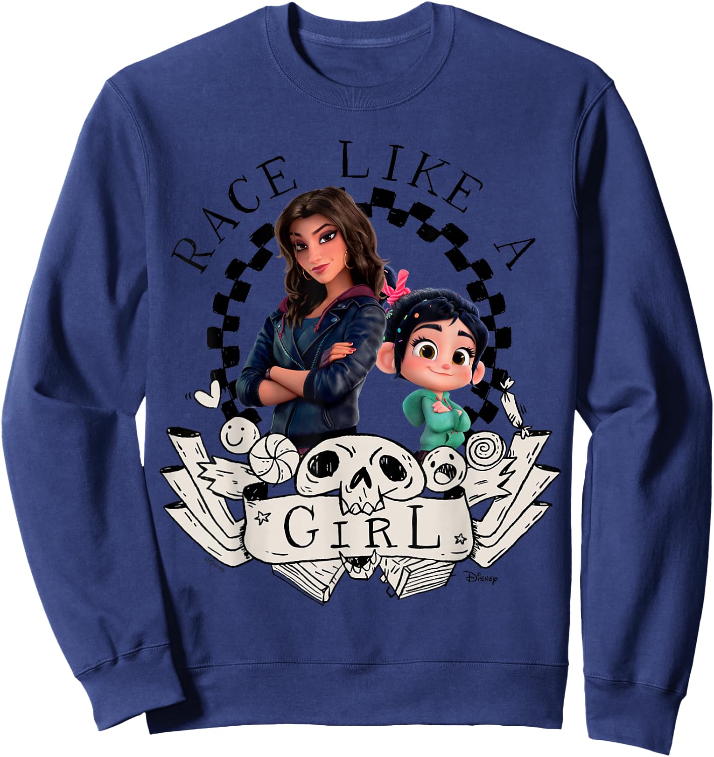 Wreck It Ralph - Race Like A Girl Shank & Vanellope Sweatshirt - Sweatshirt | Navy