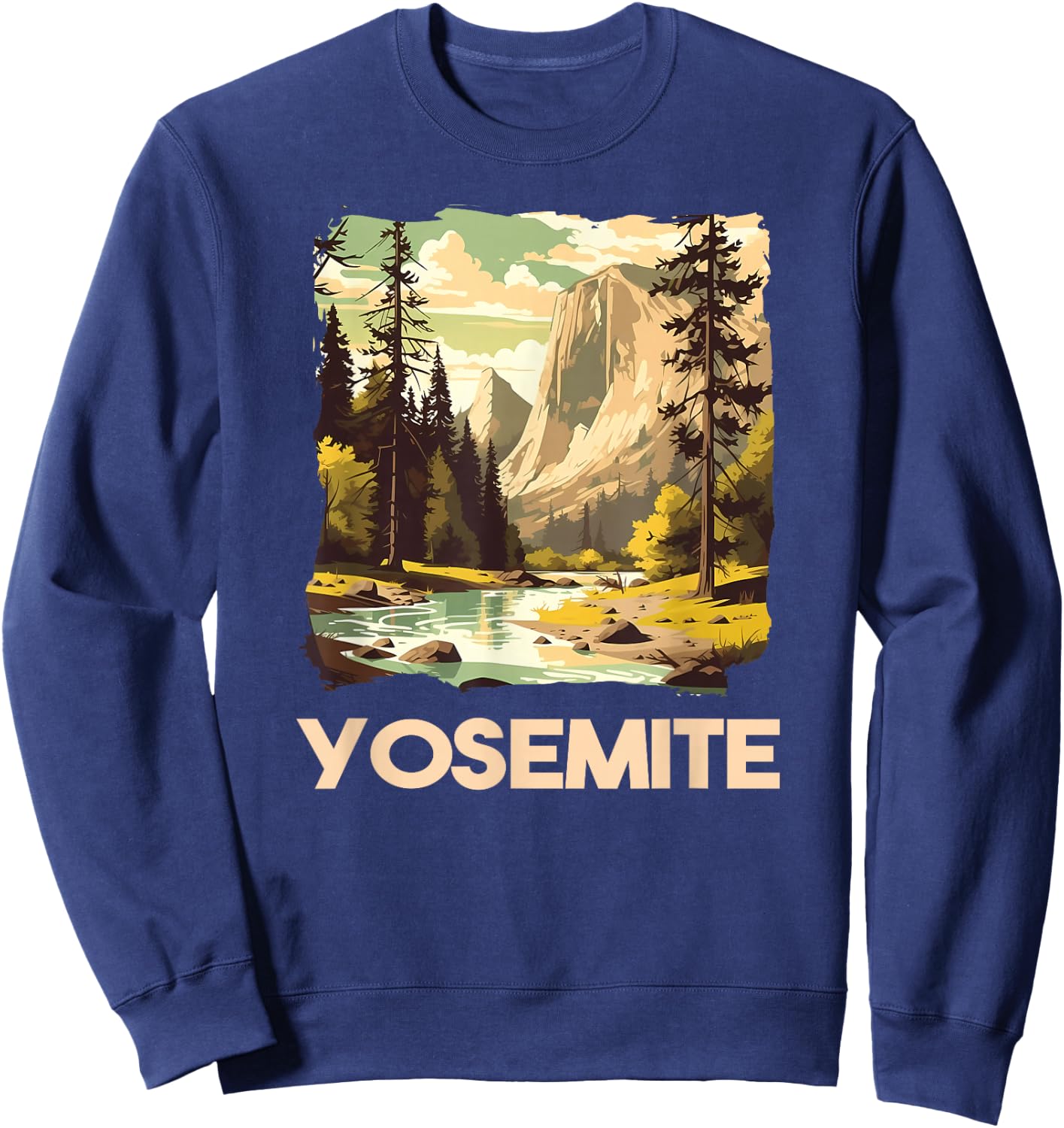 Vintage Yosemite National Park Nature Lover Adventure Sweatshirt - Sweatshirt | Navy