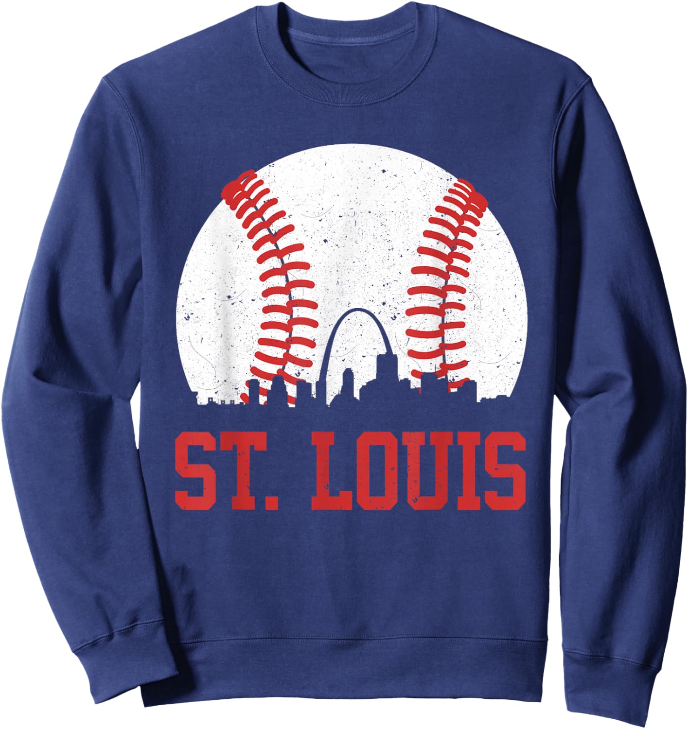 St. Louis Cityscape Vintage Baseball City Men Women Kids Sweatshirt - Sweatshirt | Navy