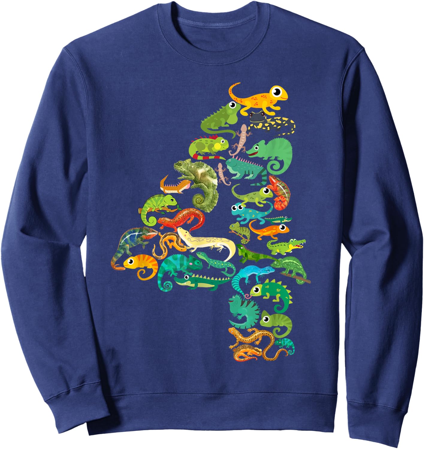 Kids 4th Birthday Reptiles Lizards Themed 4 Year Old Boys Sweatshirt - Sweatshirt | Navy