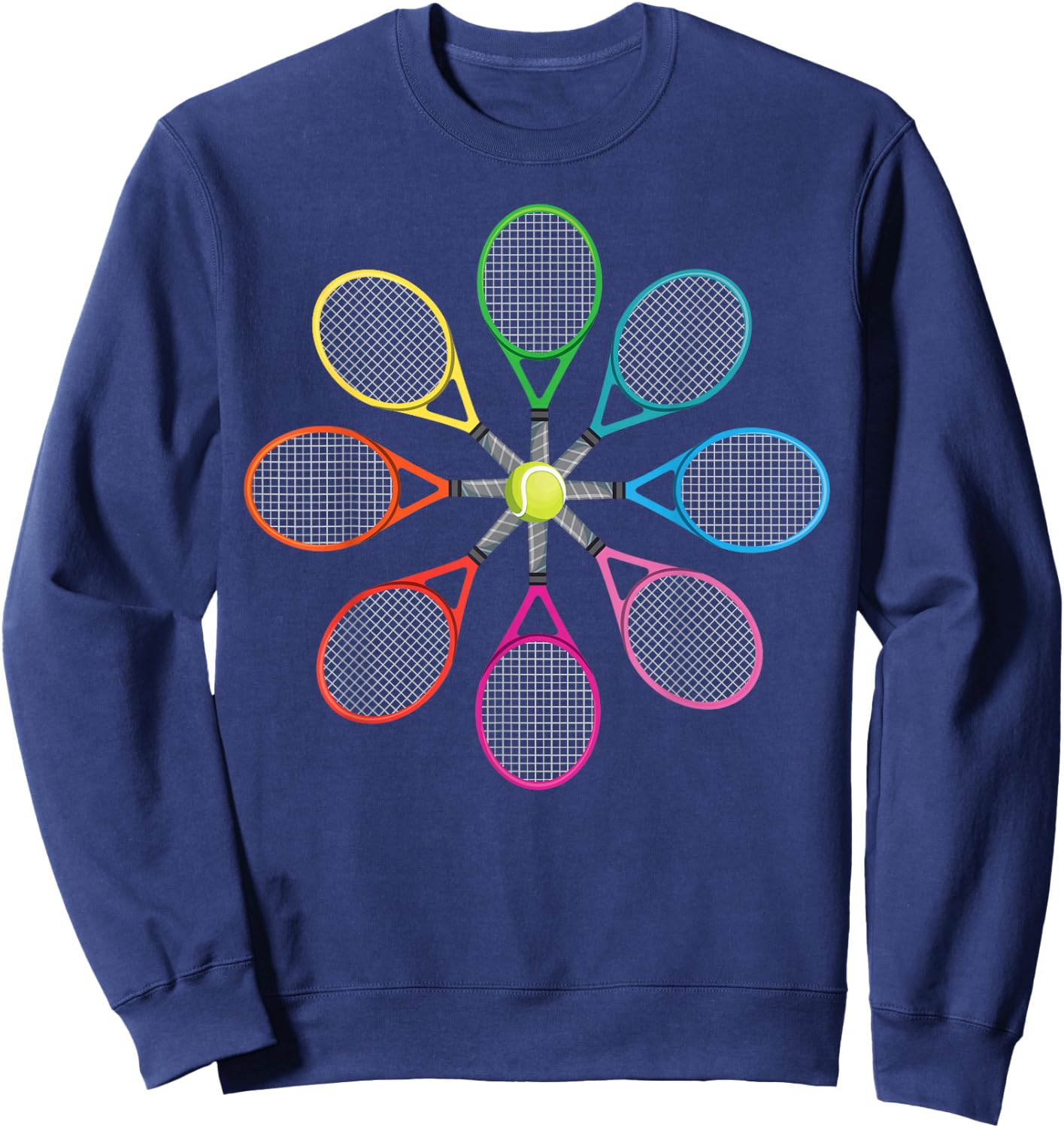 Funny Tennis Player Racket Tennis Rackets Sweatshirt - Sweatshirt | Navy