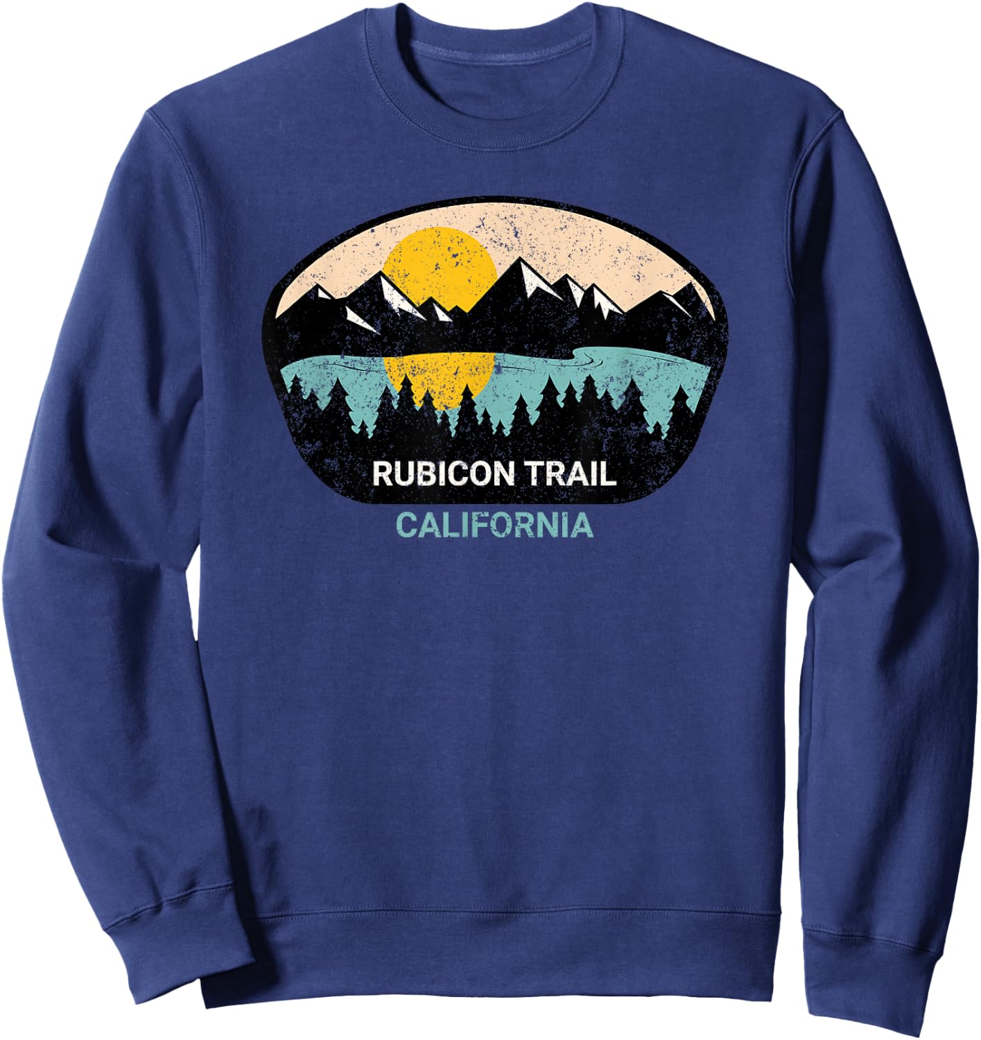 Retro Rubicon Trail - 4x4 Off-road SUV California Hiking Sweatshirt - Sweatshirt | Navy