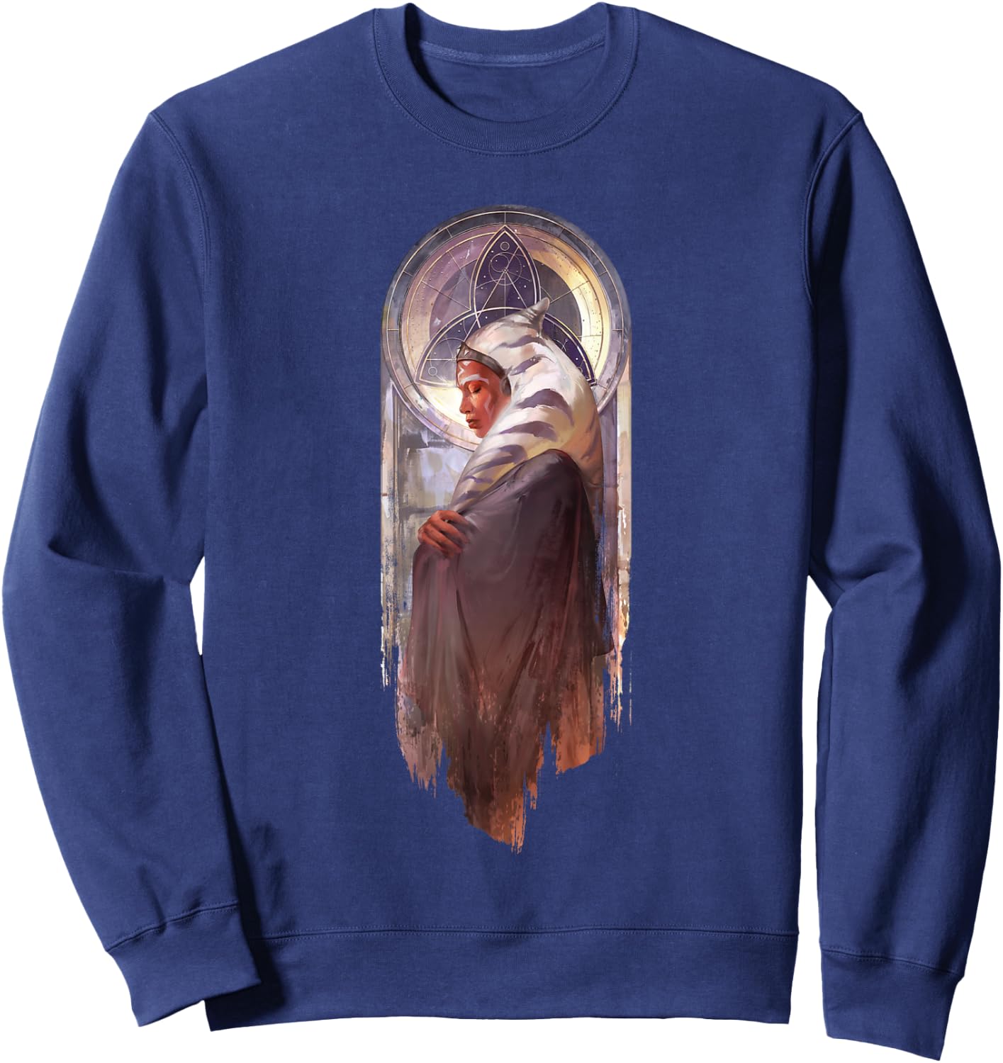 Star Wars: Ahsoka Side View Artistic Painting Portrait Sweatshirt - Sweatshirt | Navy