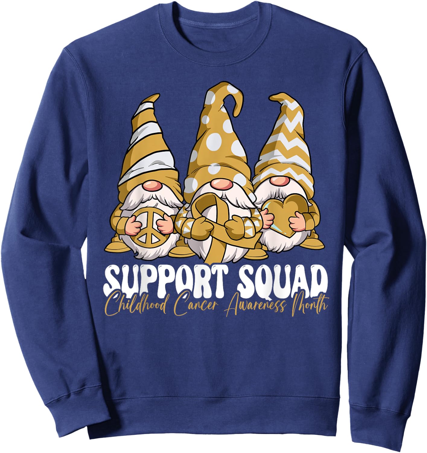 Support Squad Childhood Cancer Awareness Month Sweatshirt - Sweatshirt | Navy