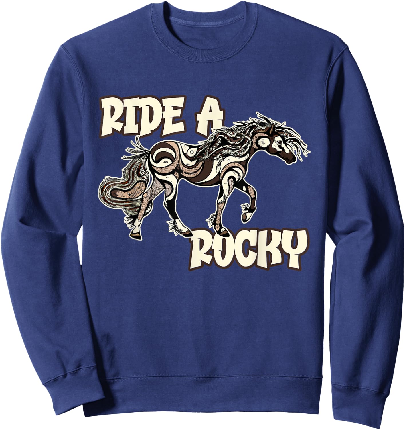 Rocky Mountain Beauty: Cute Swirl Design For Gaited Horses Sweatshirt - Sweatshirt | Navy
