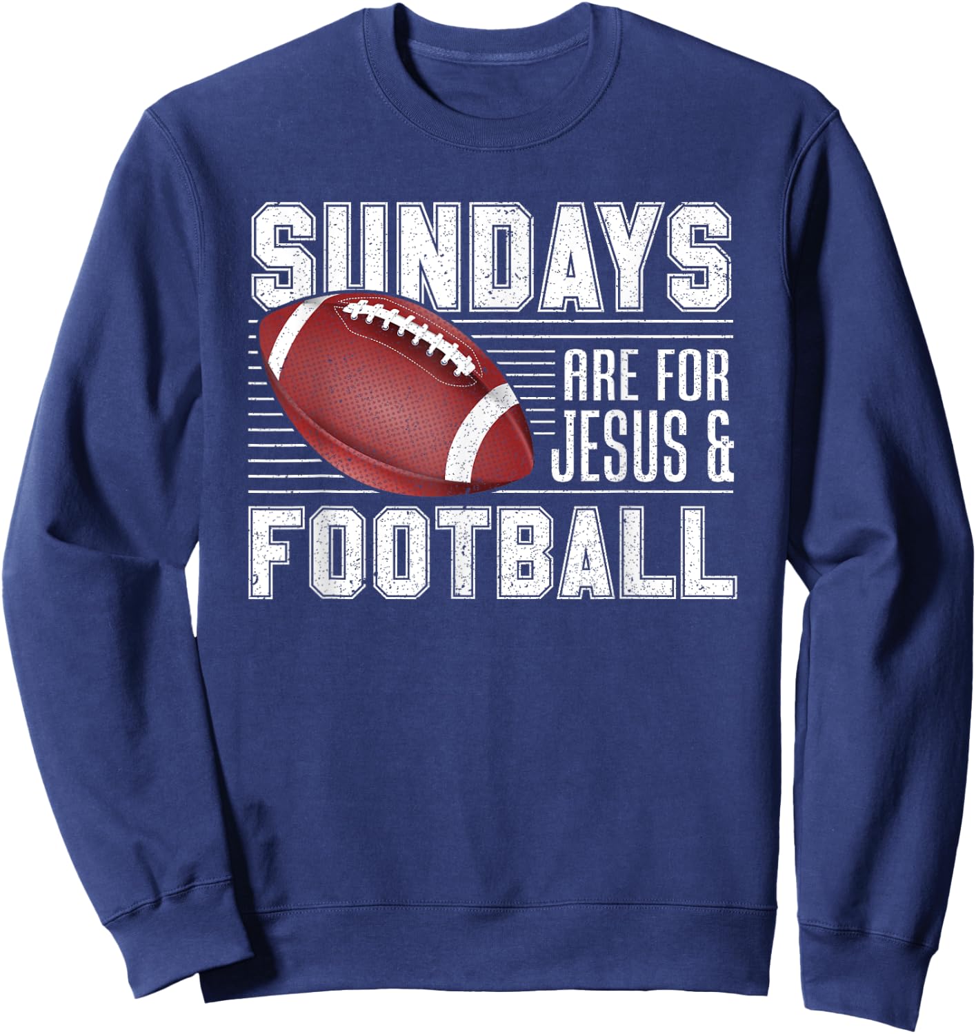 Sundays Are For Jesus & Football Draft Day Fantasy Football Sweatshirt - Sweatshirt | Navy