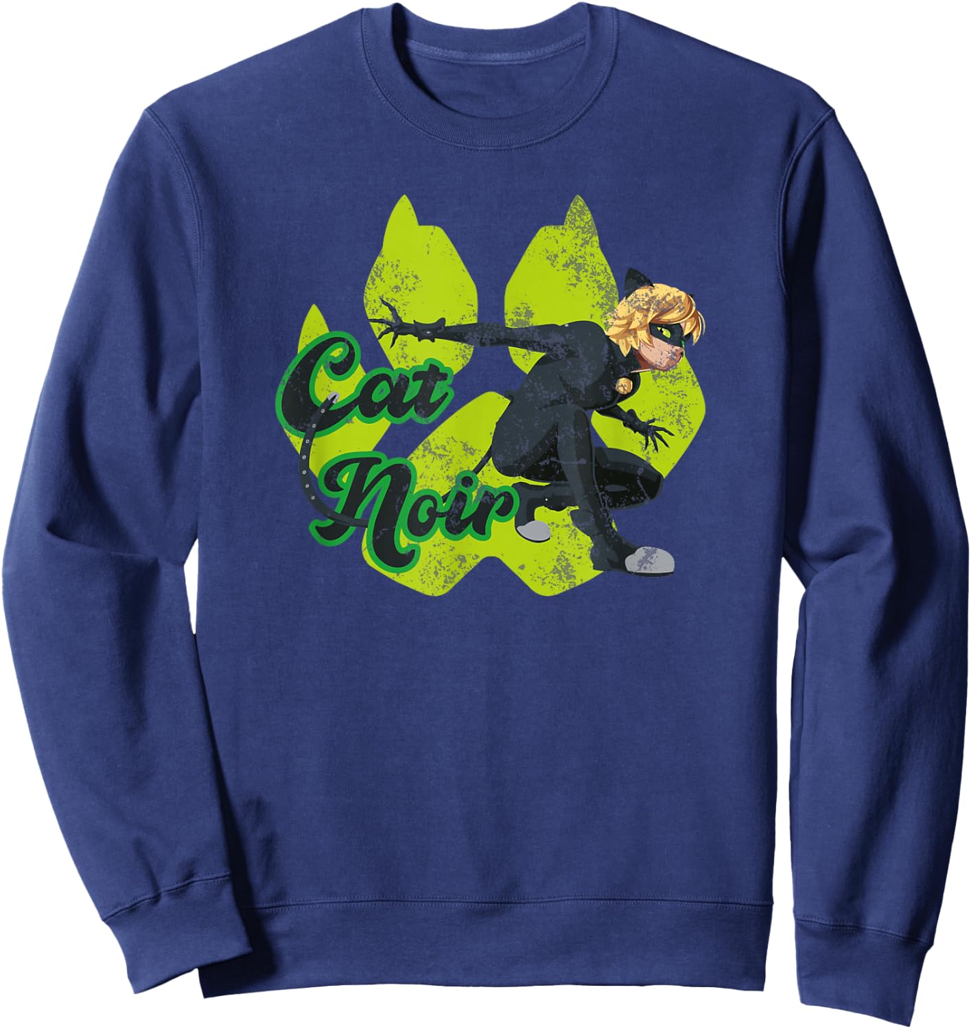 Miraculous Ladybug Vintage Collection with Cat Noir paw Sweatshirt - Sweatshirt | Navy