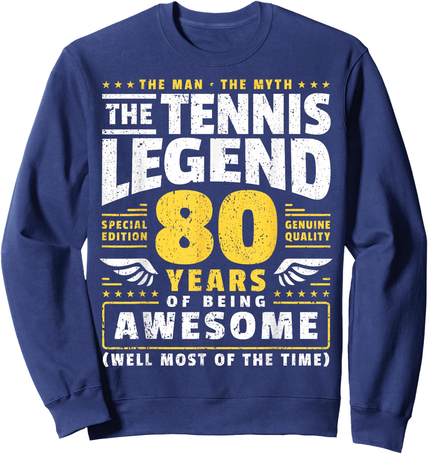 80th Birthday Tennis Player 80 Years Sweatshirt - Sweatshirt | Navy