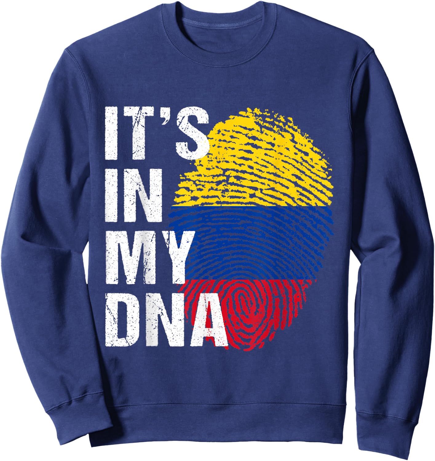 It's in My DNA colombian proud men women kids colombia Sweatshirt - Sweatshirt | Navy