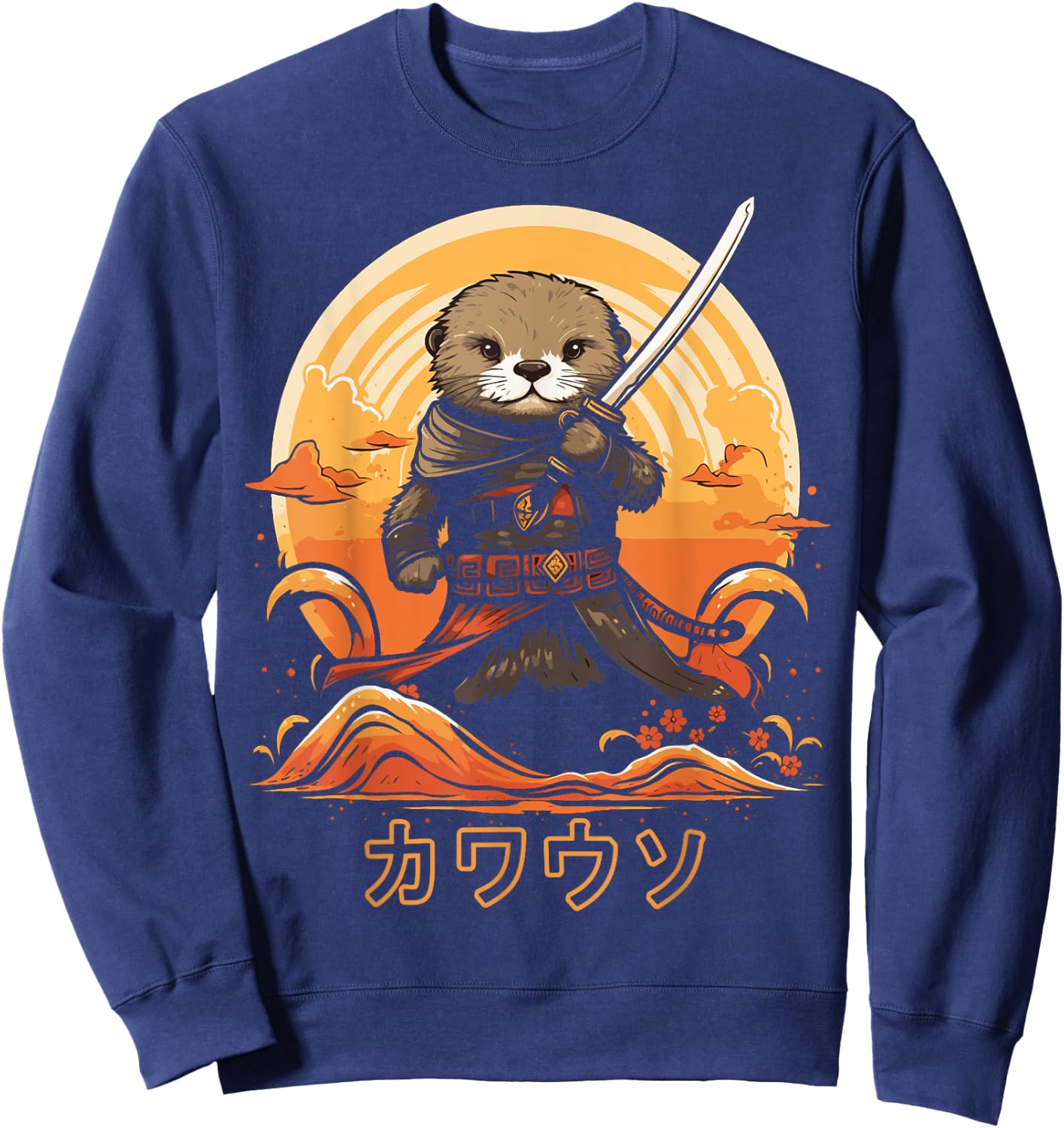 Cool Samurai Otter For Boys Girls Ninja Sea Otter Lover Sweatshirt - Sweatshirt | Navy