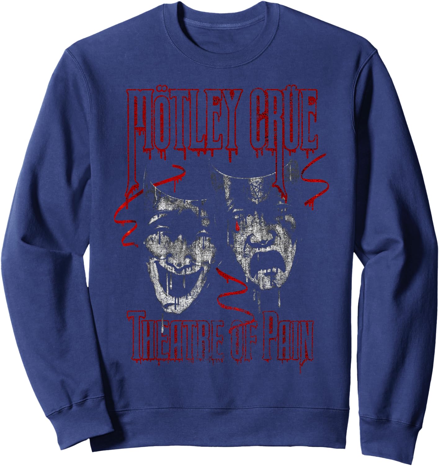 Mötley Crüe – Theatre Of Pain Rustic Drip Sweatshirt - Sweatshirt | Navy