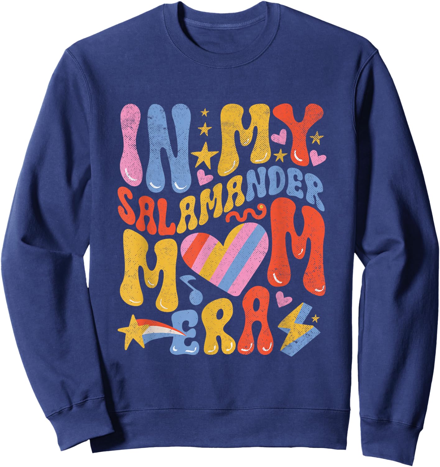 Fire Salamander In My Salamander Mom Era Funny Herpetologist Sweatshirt - Sweatshirt | Navy