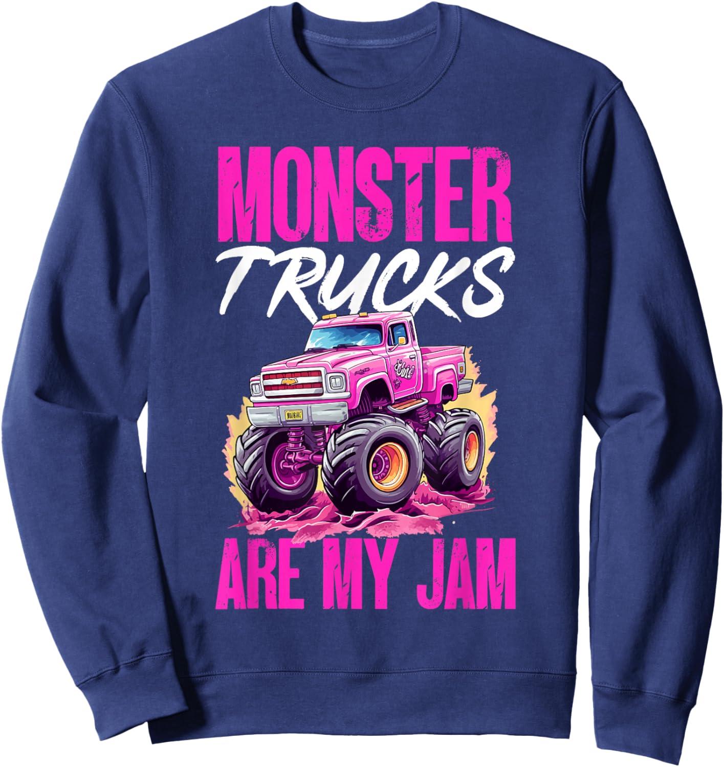 Monster Truck Toddler Girl Monster Trucks Are My Jam Sweatshirt - Sweatshirt | Navy