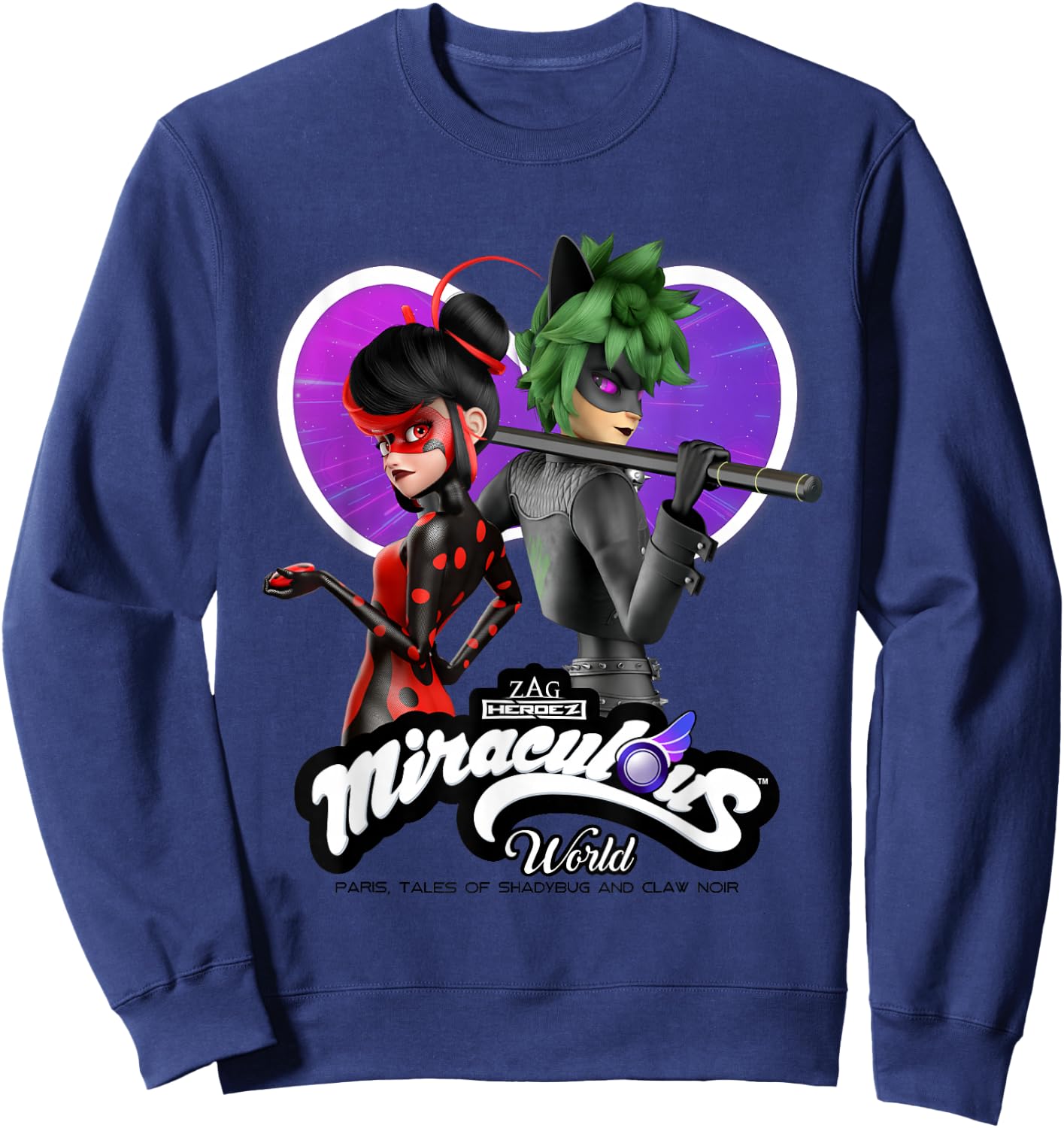 Miraculous Ladybug Cat Noir Tales of Shadybug and Claw Noir Sweatshirt - Sweatshirt | Navy
